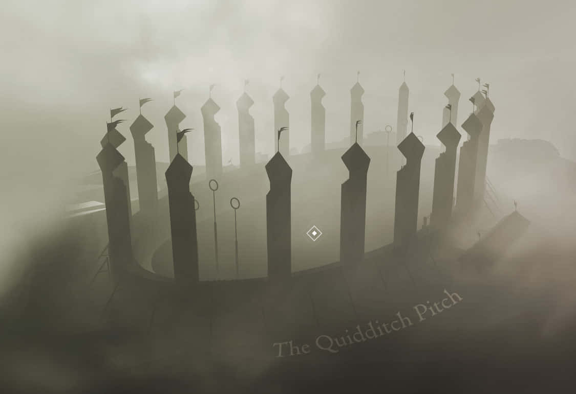 A bird's eye view of The Hogwarts Quidditch Pitch. Wallpaper