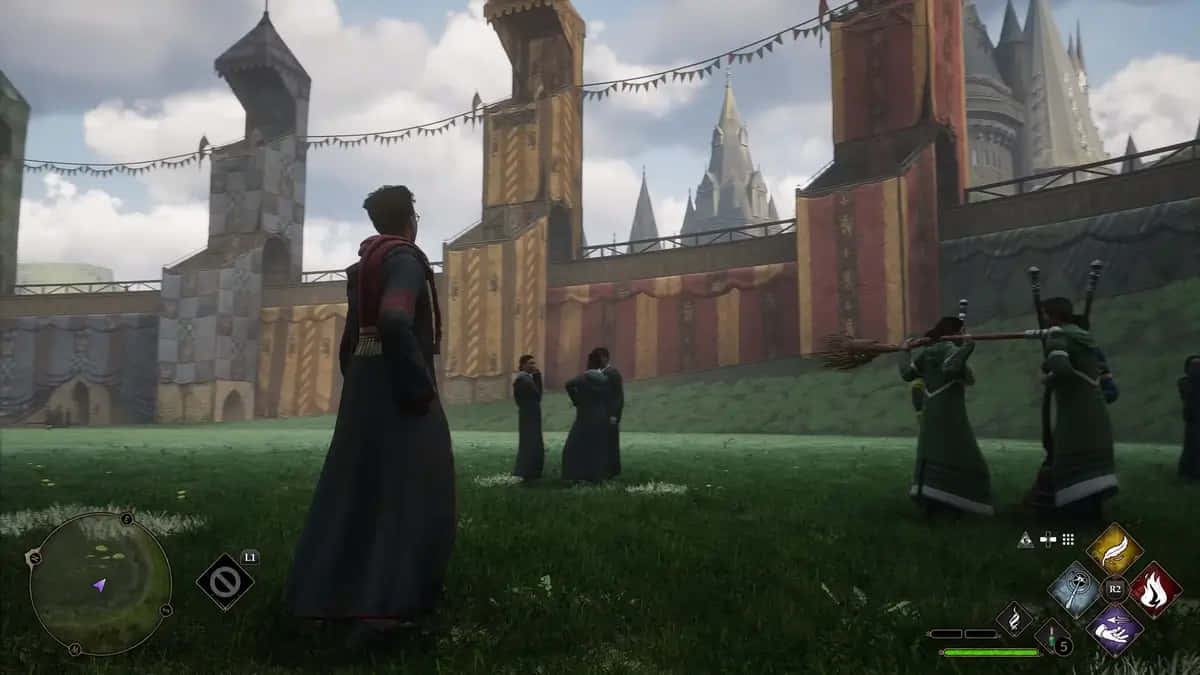 Elcampo De Quidditch De Hogwarts, Un Icónico Campo De Sueños. Fondo de pantalla