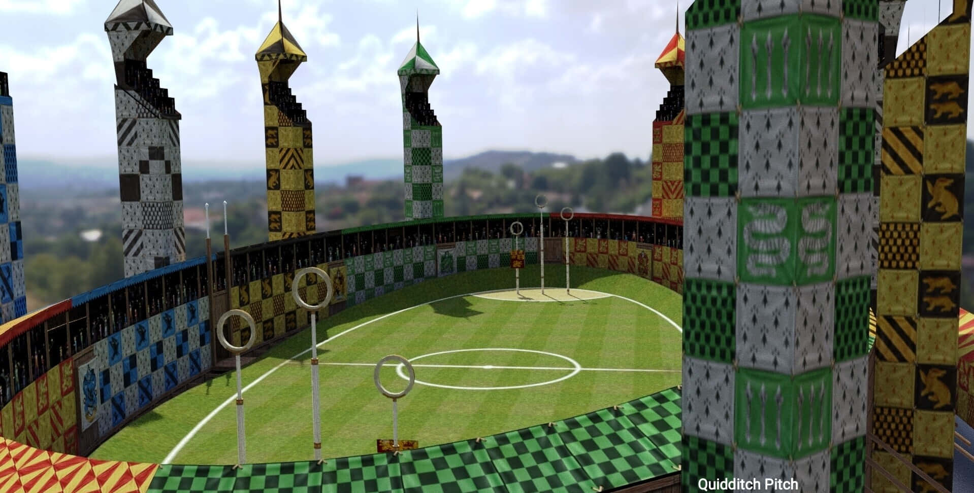 Fly Through The Hogwarts Quidditch Pitch Wallpaper