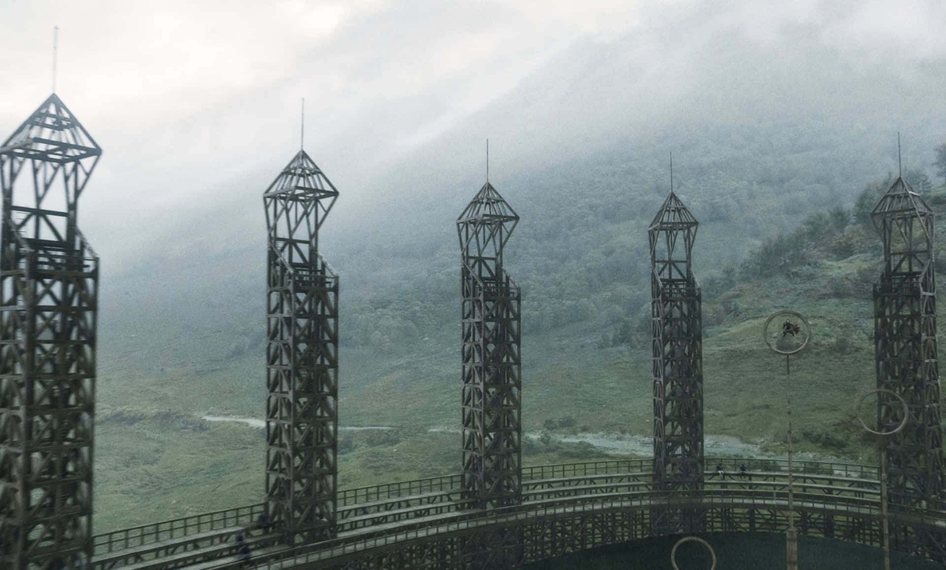 Experience the Magic of Playing Quidditch at Hogwarts Wallpaper