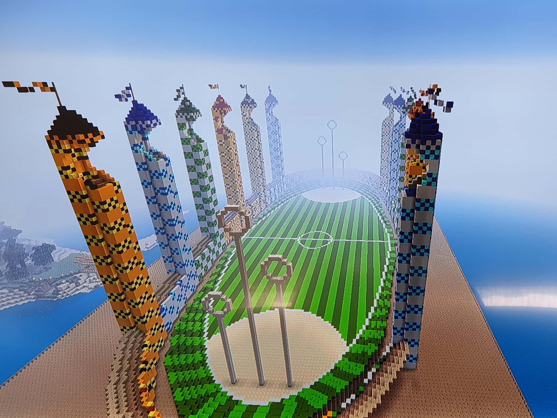 The Iconic Quidditch Pitch at Hogwarts Wallpaper