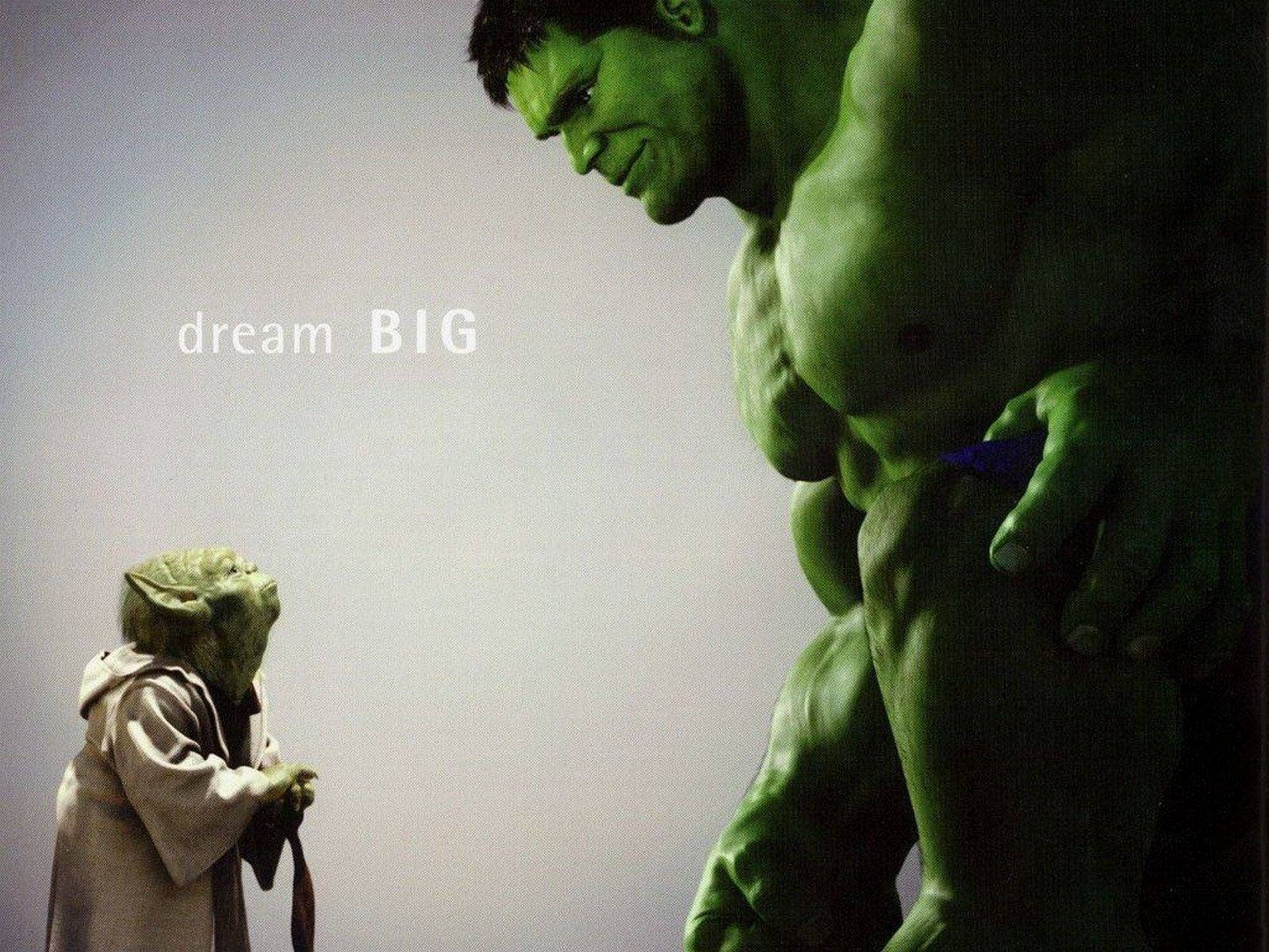 The Hulk And Yoda Mashup Wallpaper