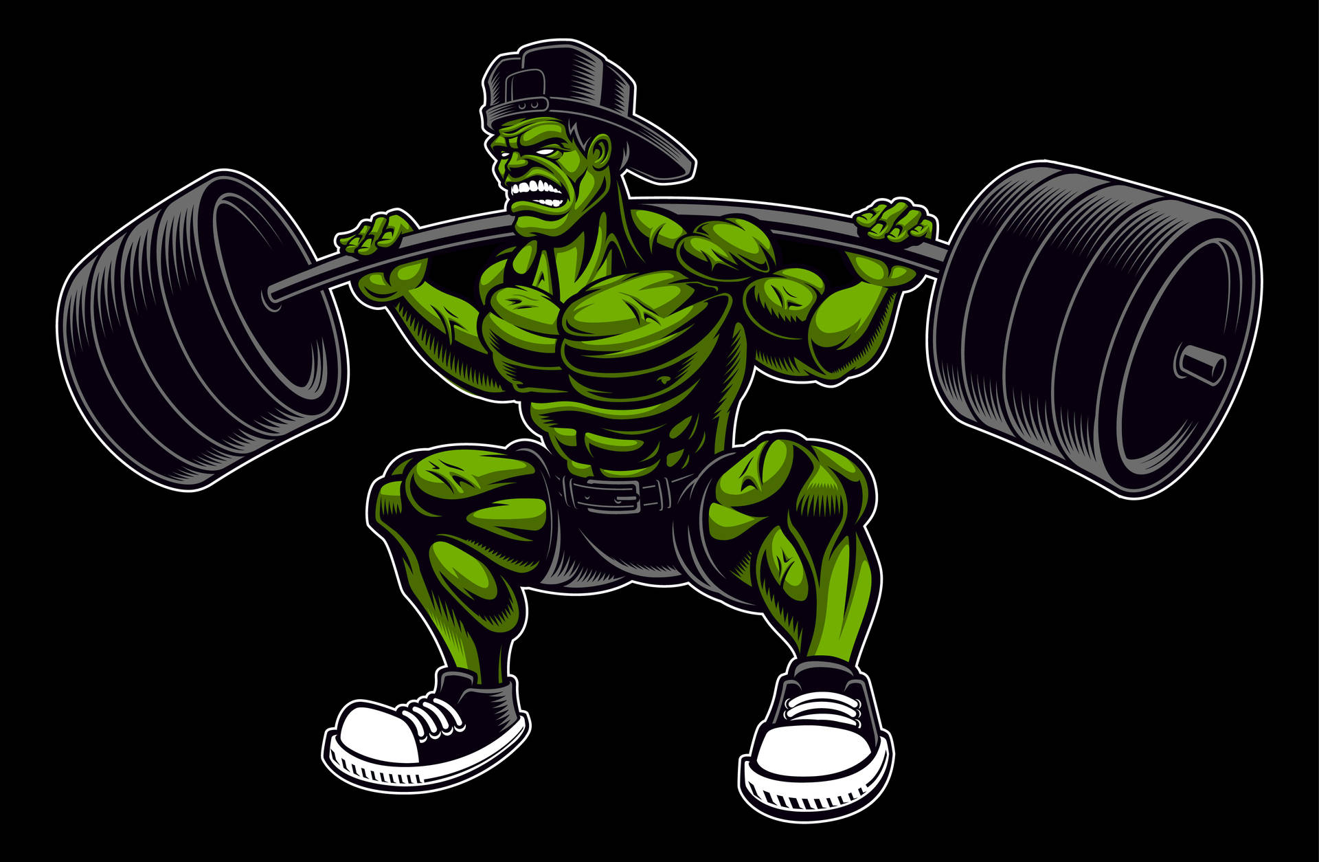 Hulk Løfter en Vægtstang Wallpaper