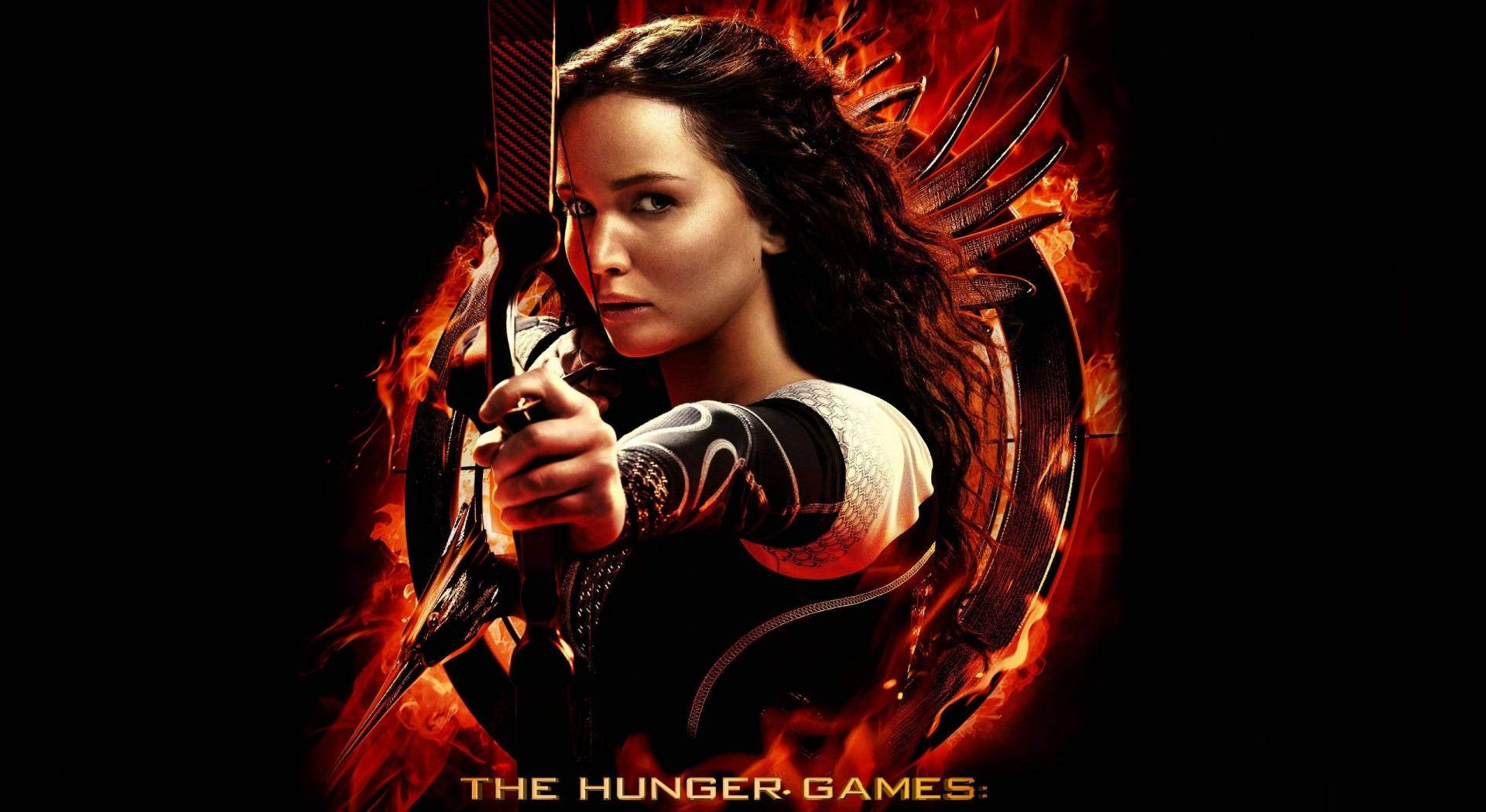 Katniss Everdeen Aiming Her Arrow - The Hunger Games Wallpaper Wallpaper