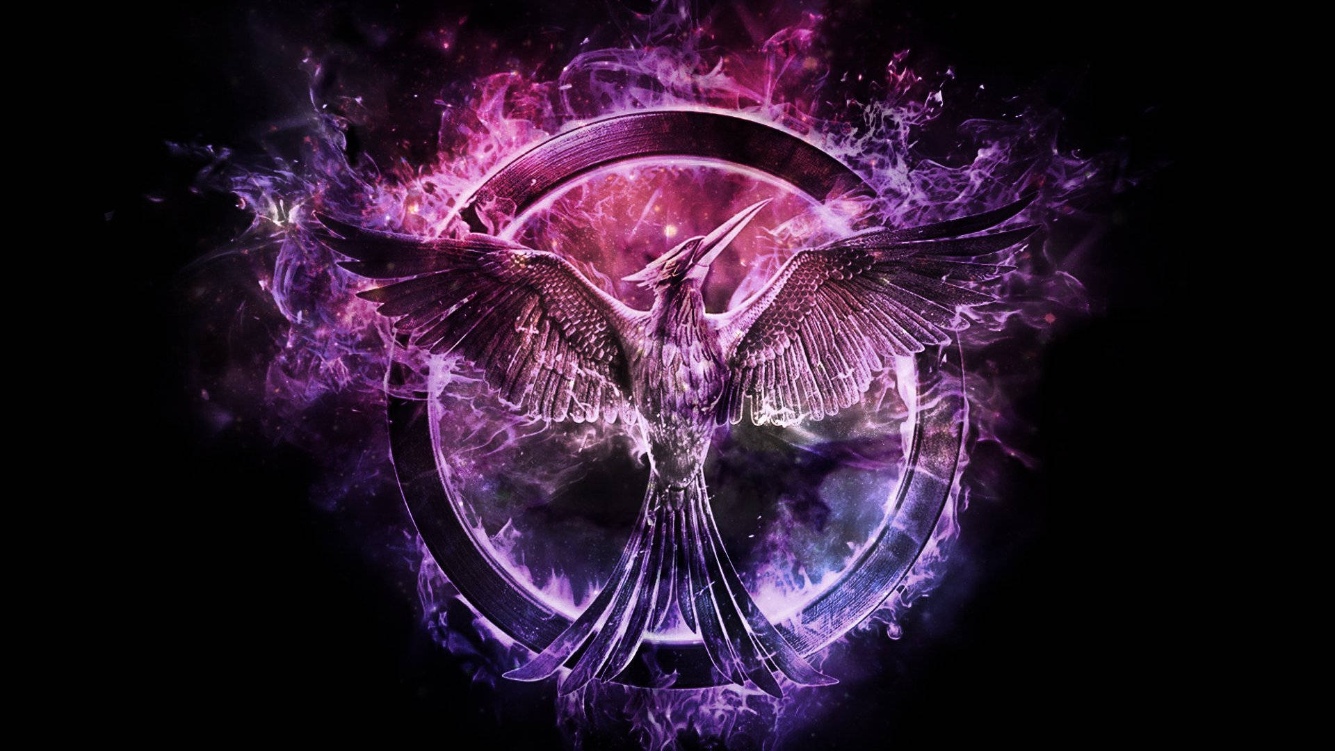 Das Lila Logo Von The Hunger Games Wallpaper