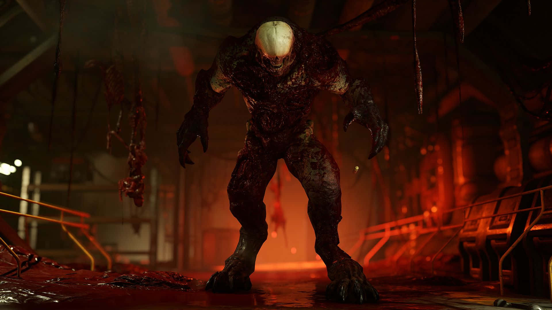 The Iconic Doom Hero Fiercely Battling Against Horrific Enemies In The Eye Of Inferno.
