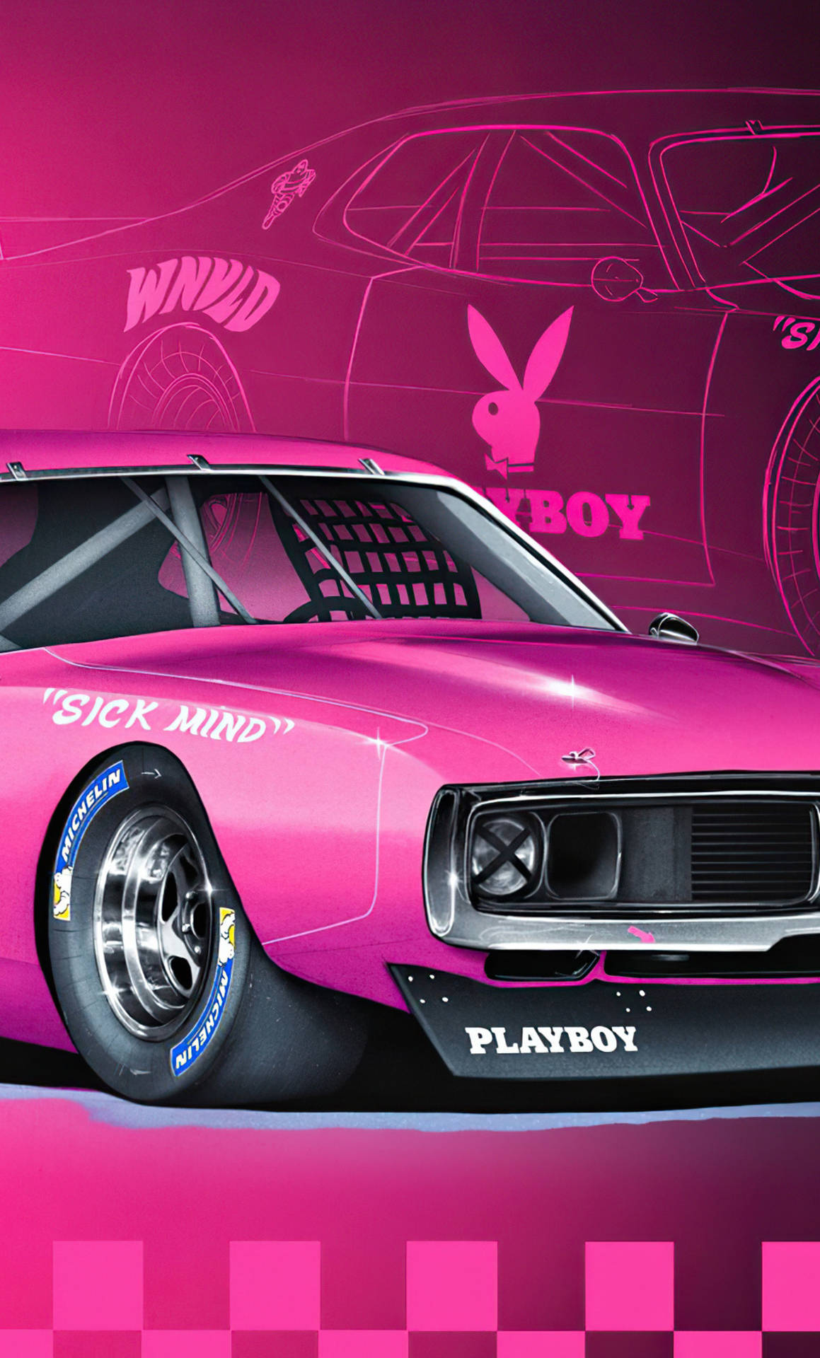 The Iconic Playboy Logo In Stylized Neon Light| Wallpaper