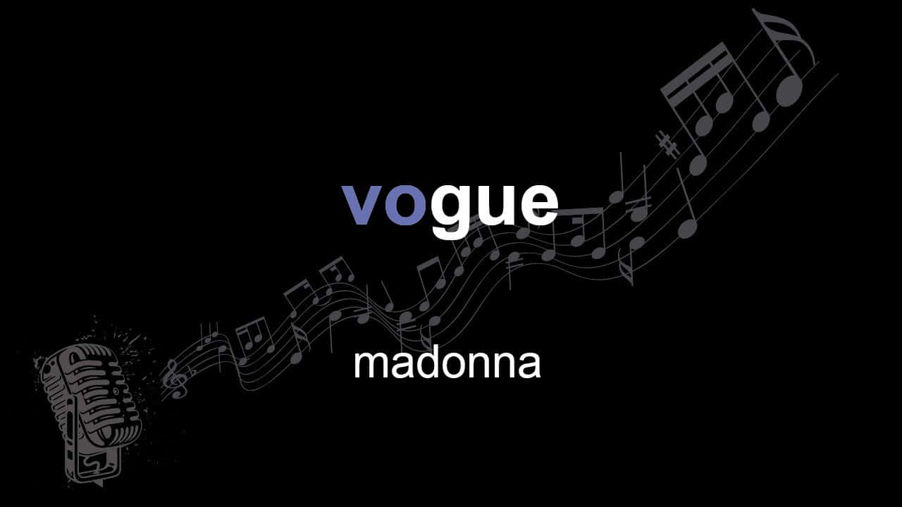 The Iconic Vogue Magazine Logo Styled In White On A Bold Black Background. Wallpaper