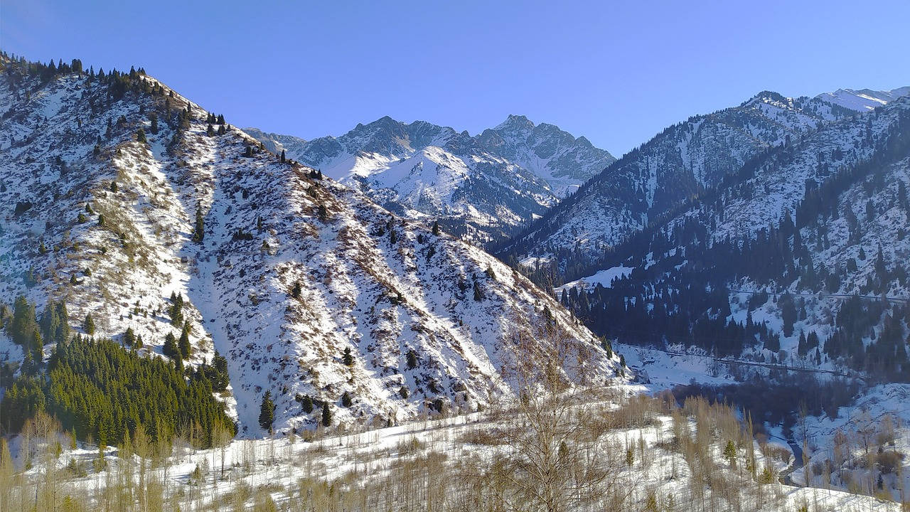 Asmontanhas Geladas De Almaty. Papel de Parede