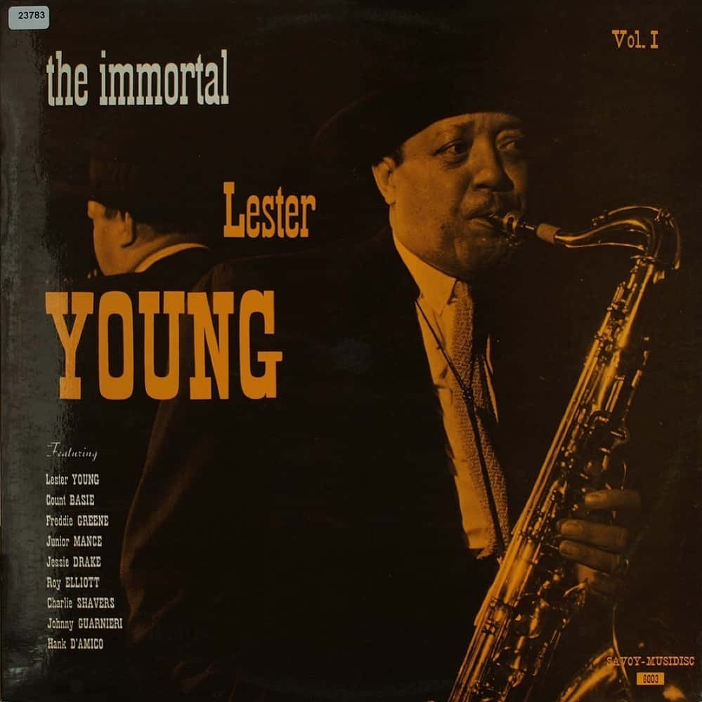 Denodödliga Lester Young Volym 2 Albumomslaget. Wallpaper