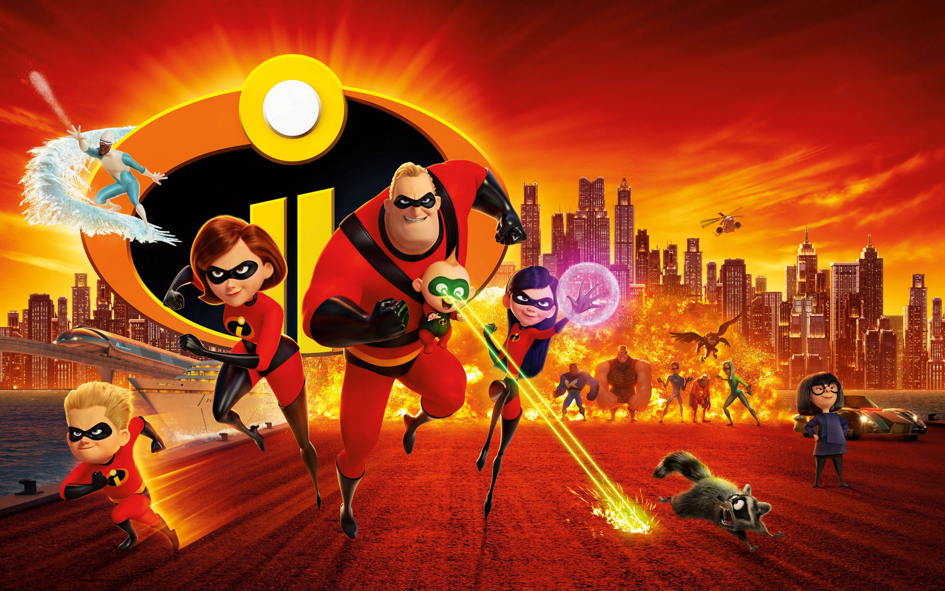 The Incredibles 2 Red City Background