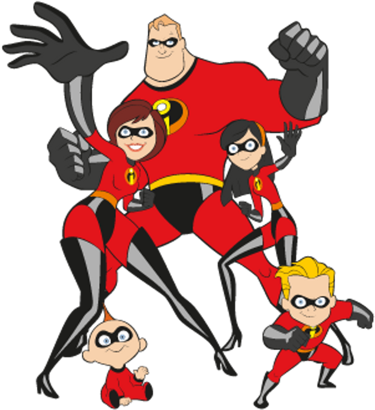 The Incredibles Family Hero Pose PNG