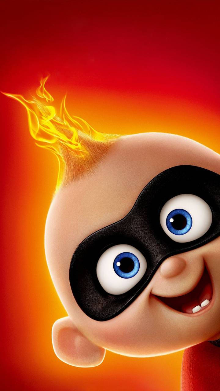 The Incredibles Jack-jack In Flaming Hair Background