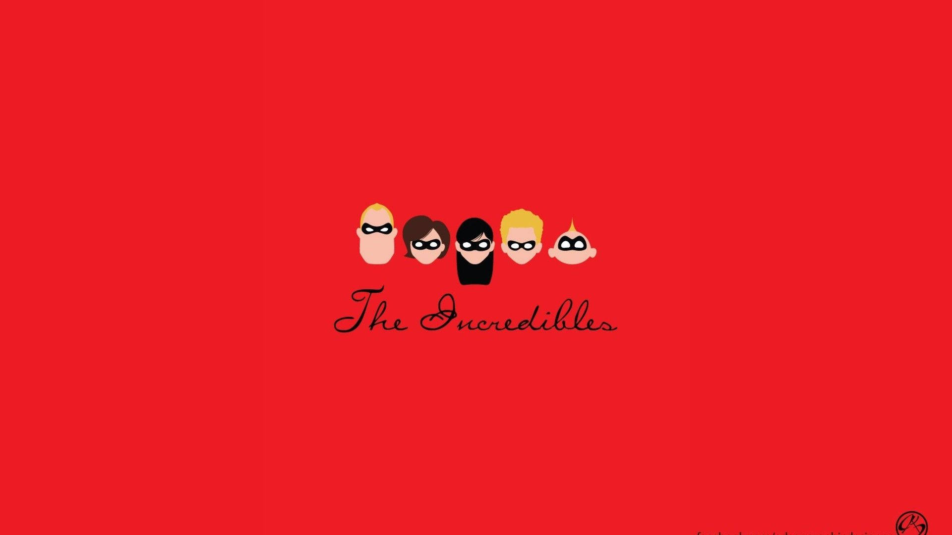 The Incredibles Red Minimalist Background