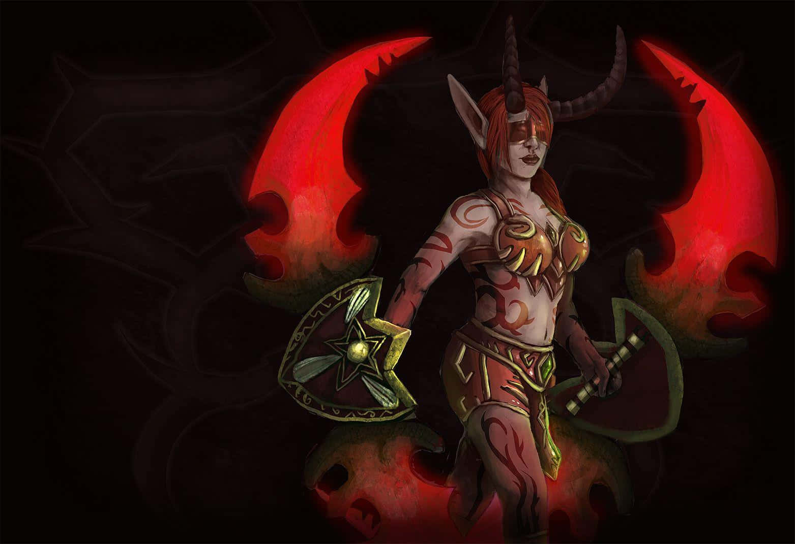 The Intense Demon Hunter From World Of Warcraft Wallpaper