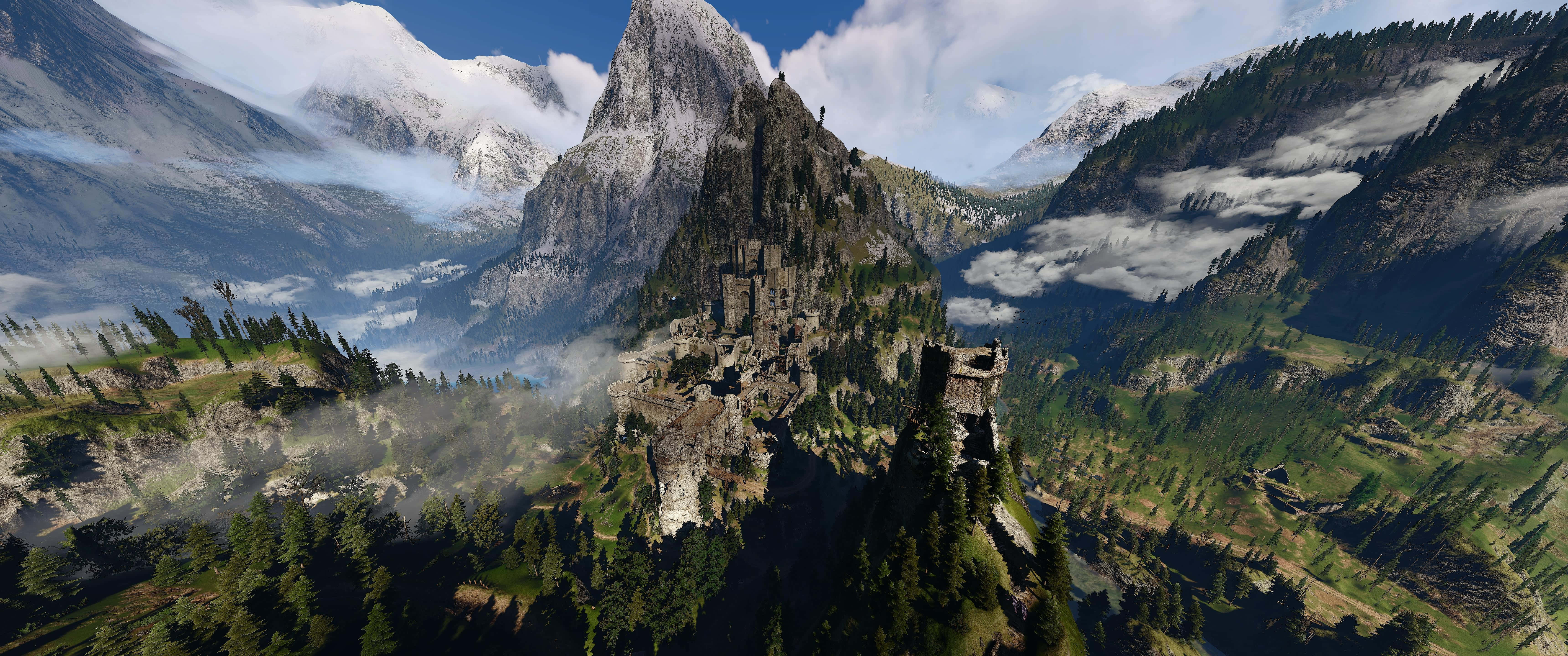 The Isolated Fortress Of Kaer Morhen In The Heart Of The Mountains Wallpaper