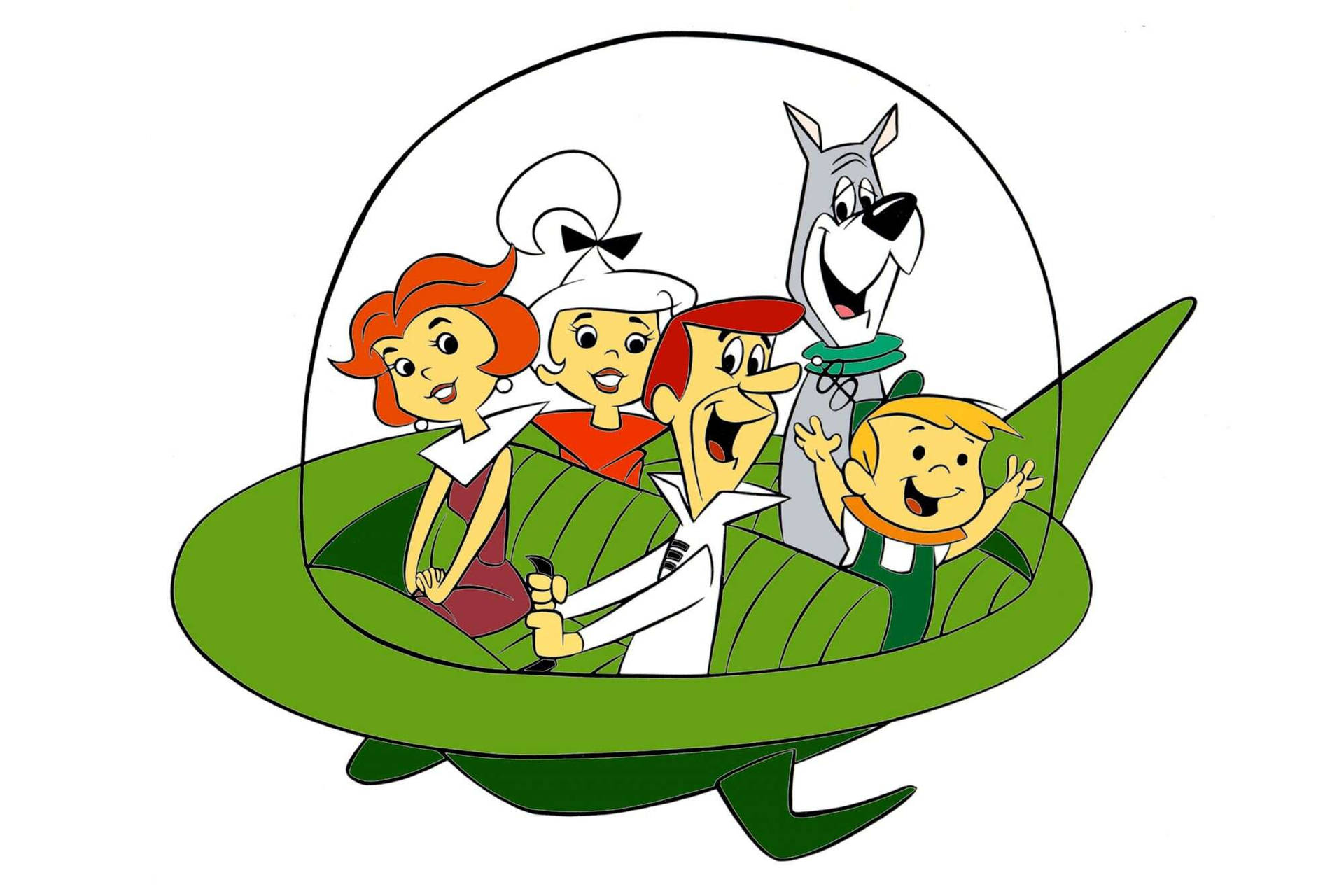 The Jetsons Family Smiling In Car Wallpaper