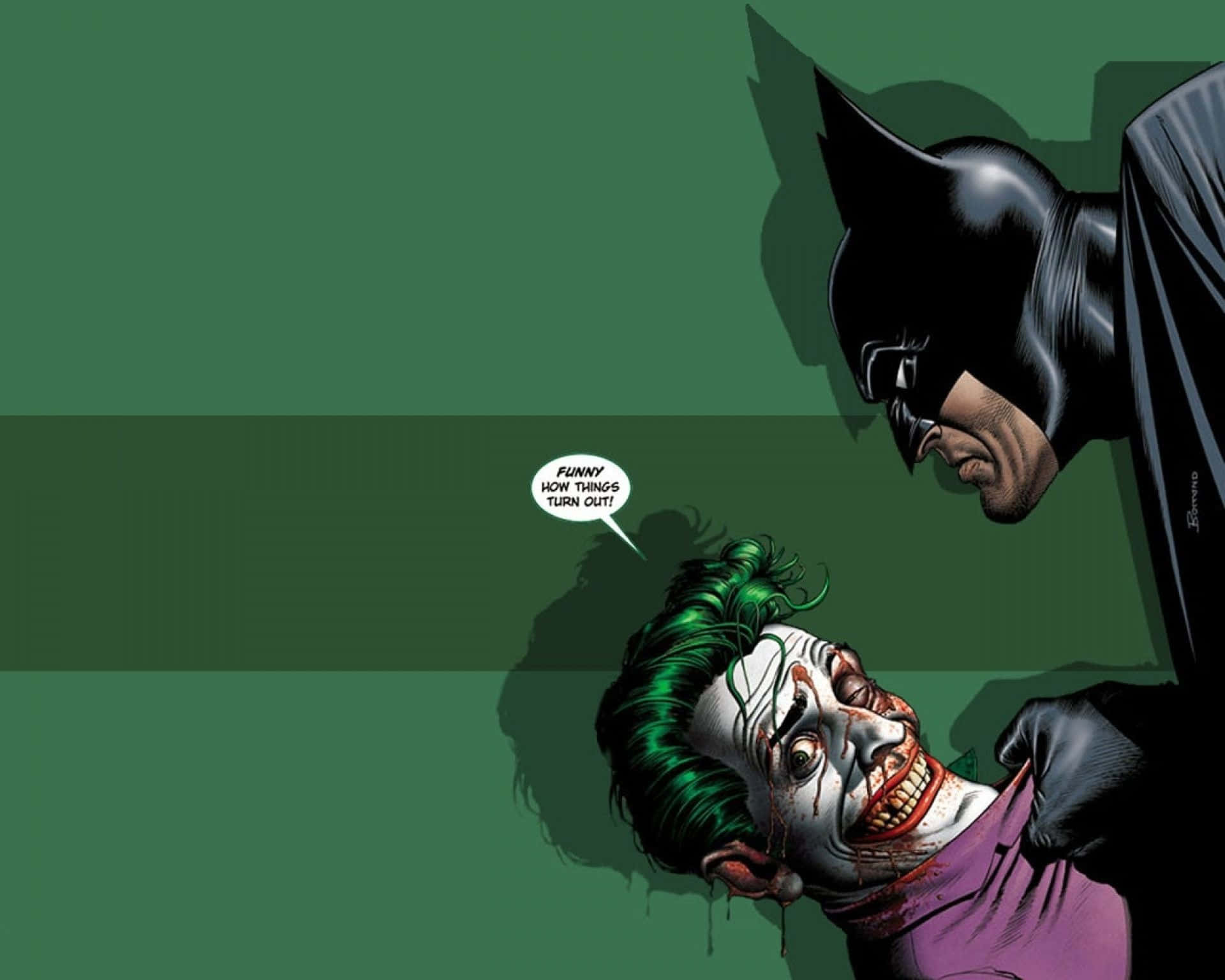 Den berømte DC Comic skurk, The Joker, tager ingen fanger Wallpaper