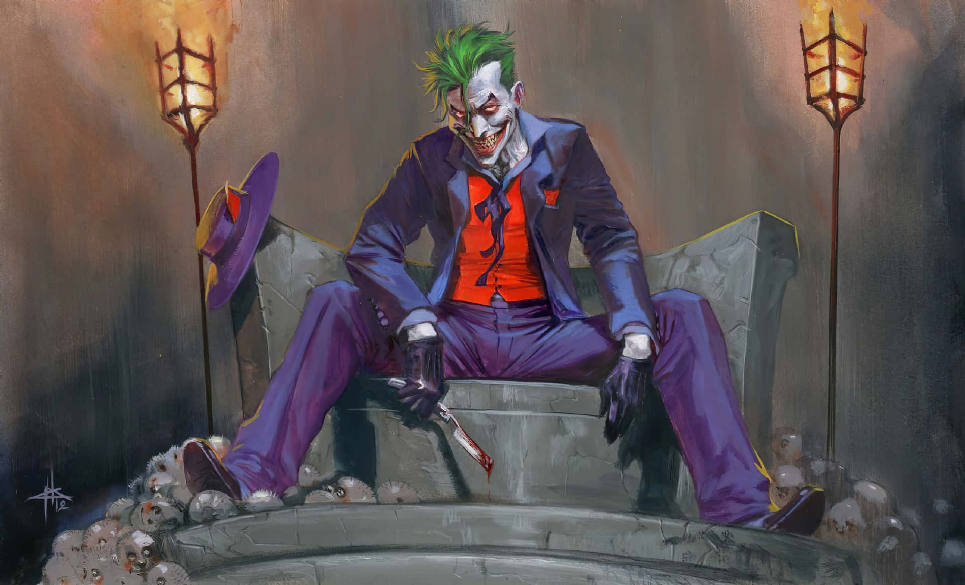 Joker bringer kaos og anarki til gaderne i Gotham. Wallpaper