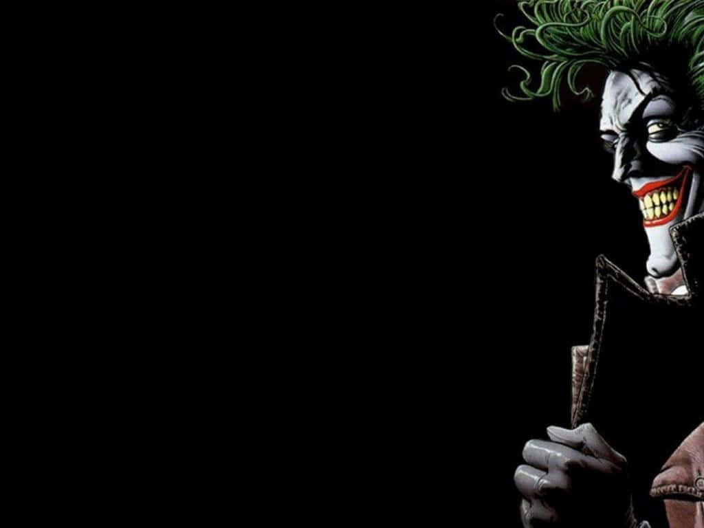 Joker fra DC Comics skinner særligt ud blandt baggrund af sort. Wallpaper