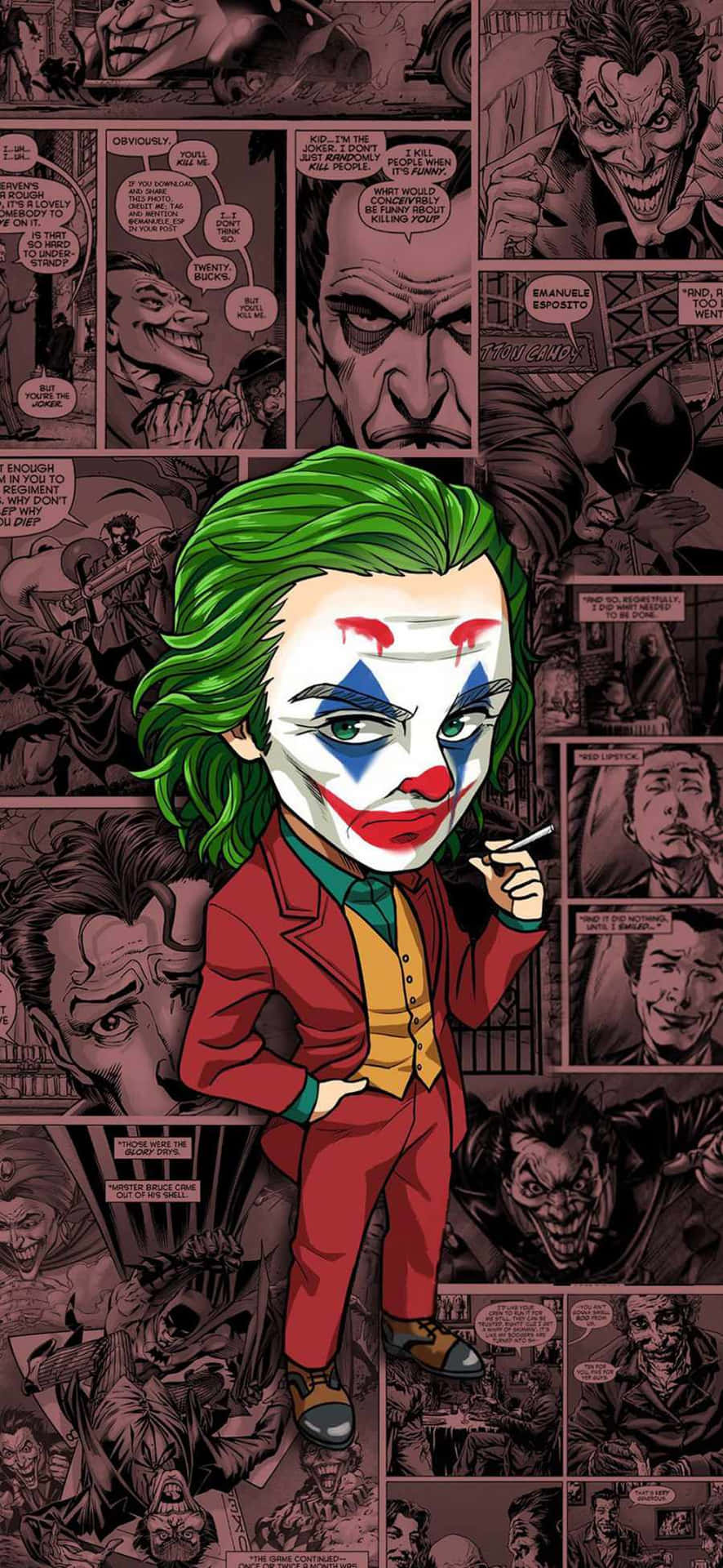Følg latter fra Jokeren, og det vil føre dig på en eventyr af uforudsigelighed og liv. Wallpaper