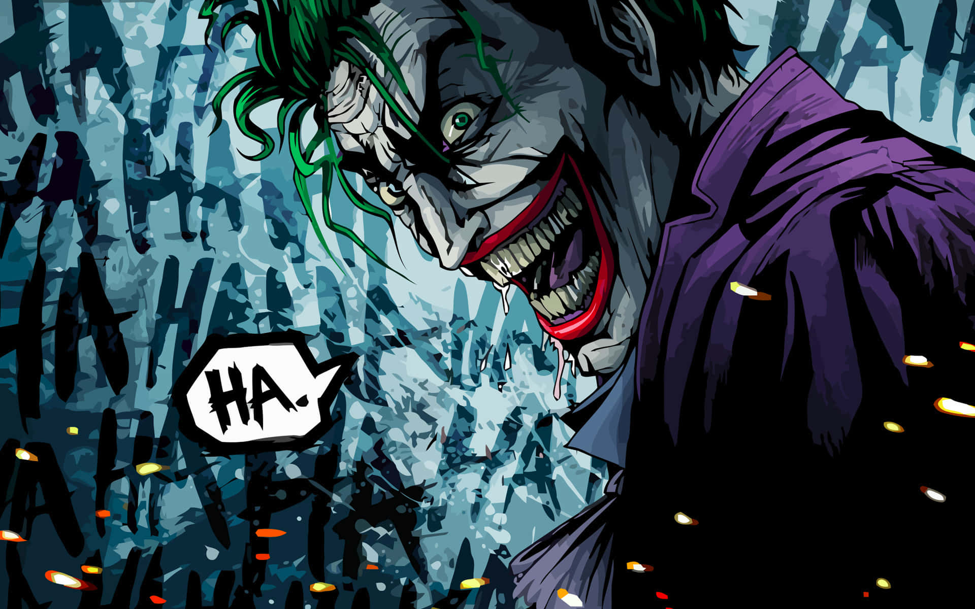 The Joker Comic Bubble Speech Laughing Wallpaper