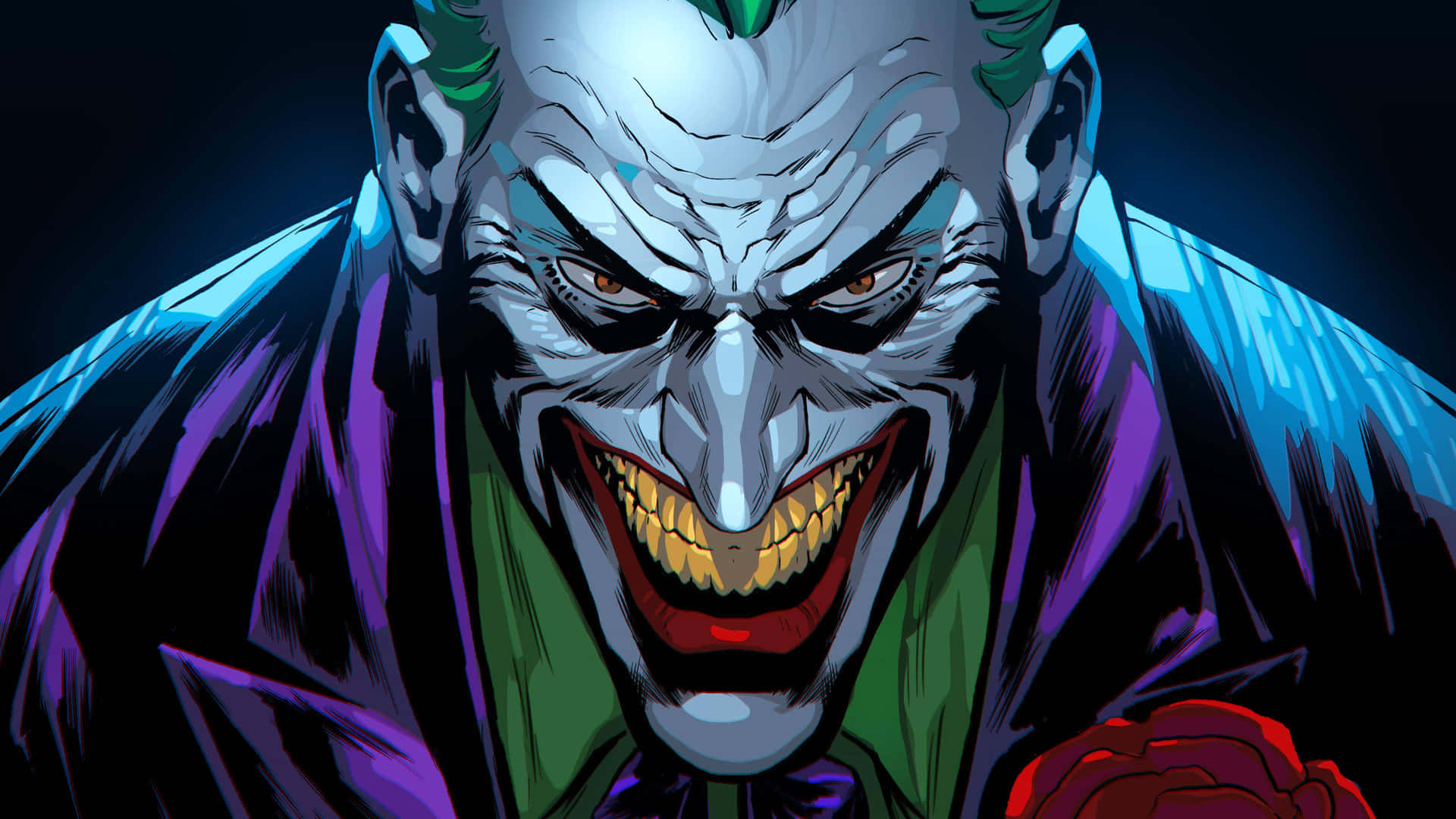 The Joker Smiling Rose Comic Wallpaper