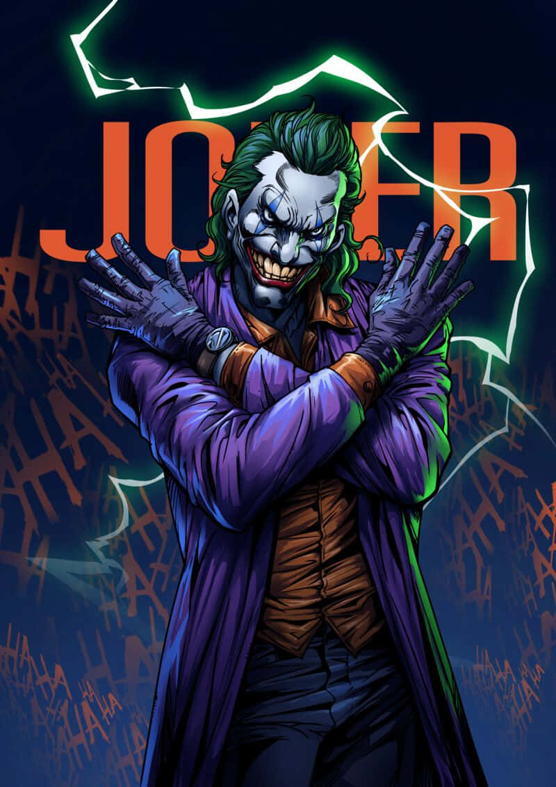 The Joker in all his chaotic glory Wallpaper