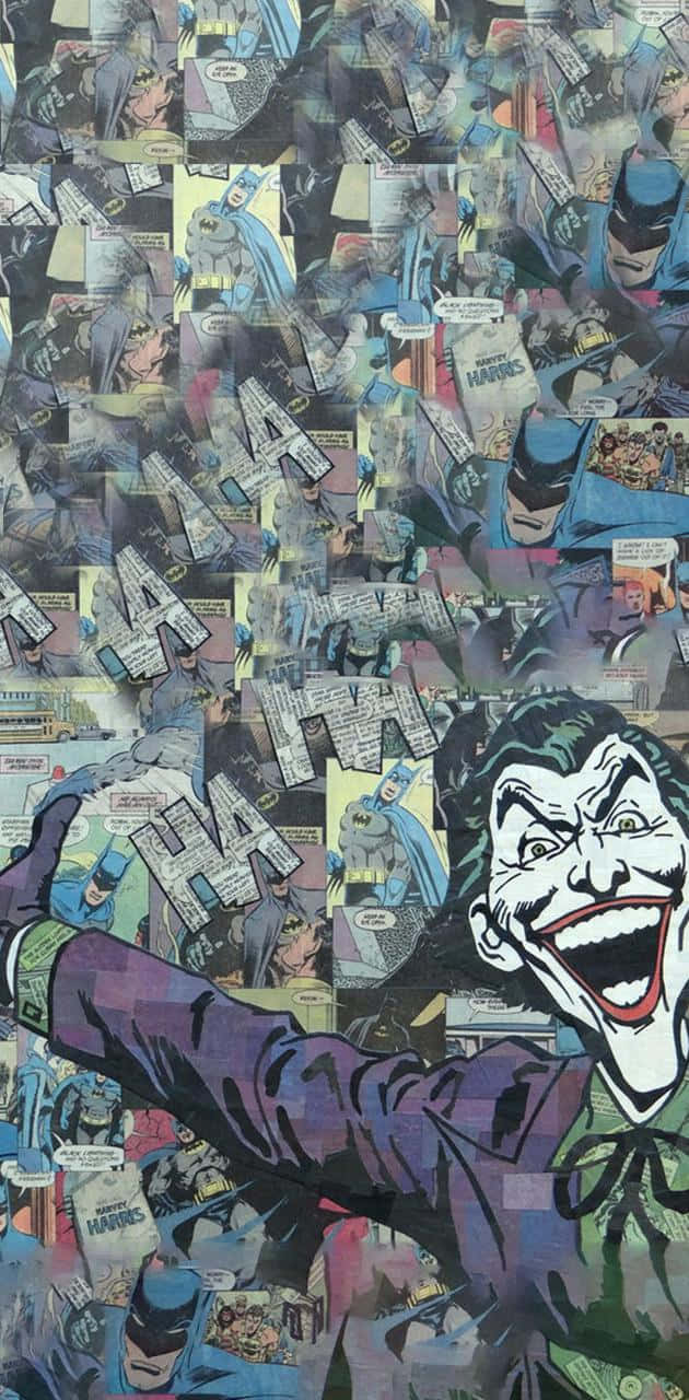 En collage af tegneseriefigurer på en væg Wallpaper