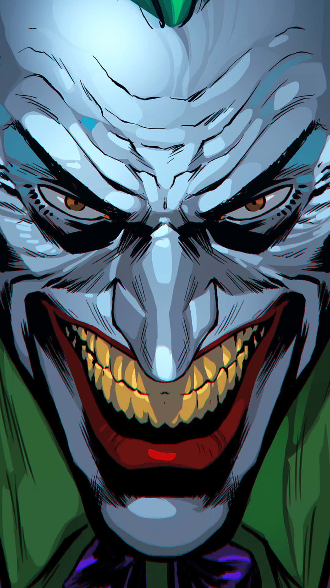 The Joker Close-up Face Comic Wallpaper