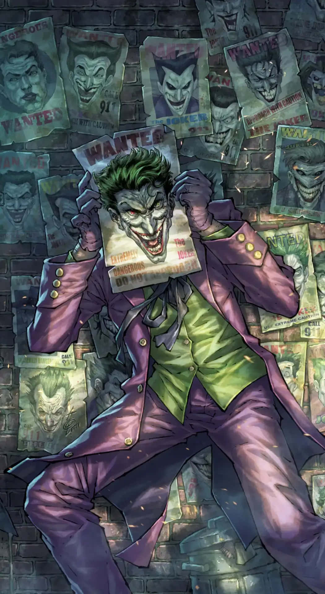 Elcartel De Pared Del Joker De Cómic. Fondo de pantalla