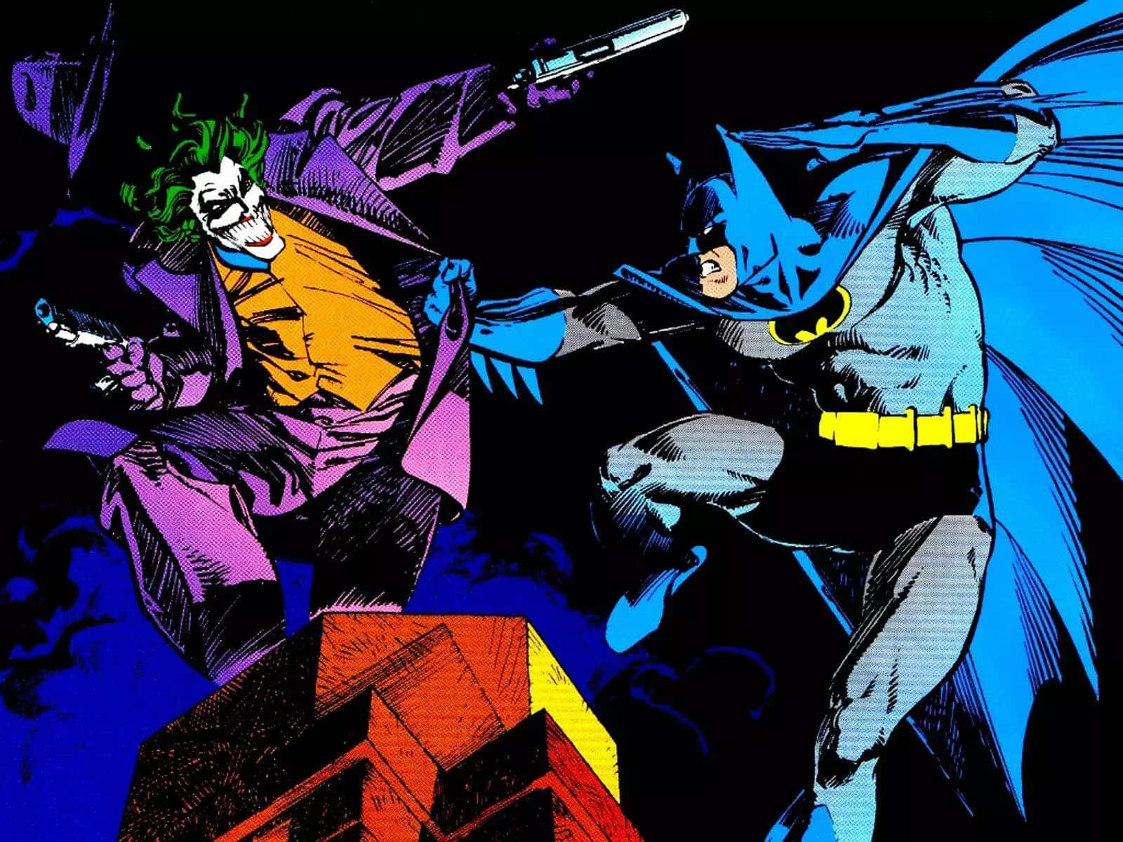 The Joker wreaking havoc in Gotham City Wallpaper