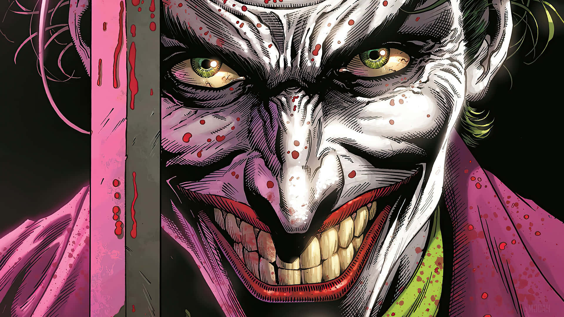 Joker, en magtfuld superskurk i DC Comics. Wallpaper