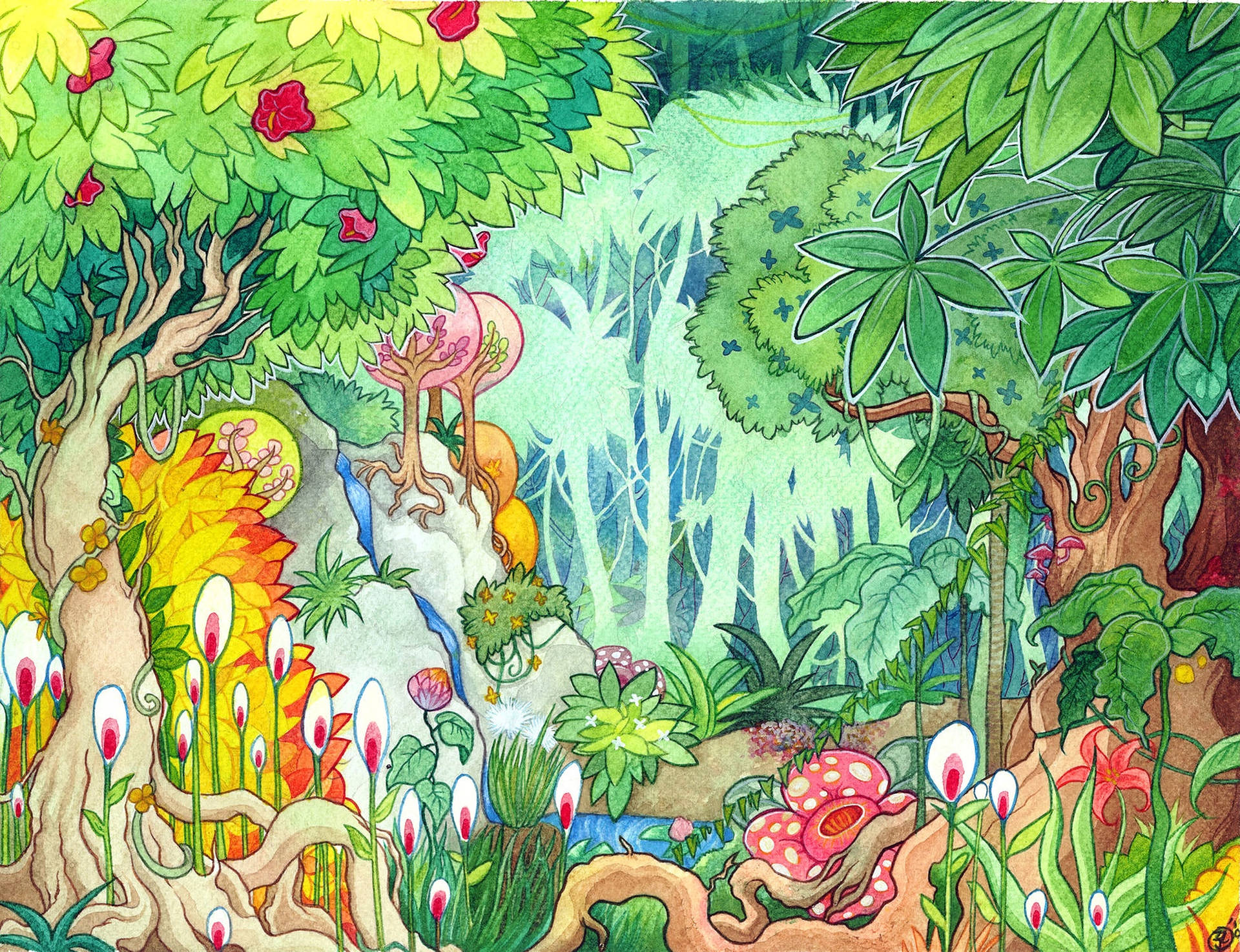Det Jungle Bog Kunstværk Tapet Wallpaper
