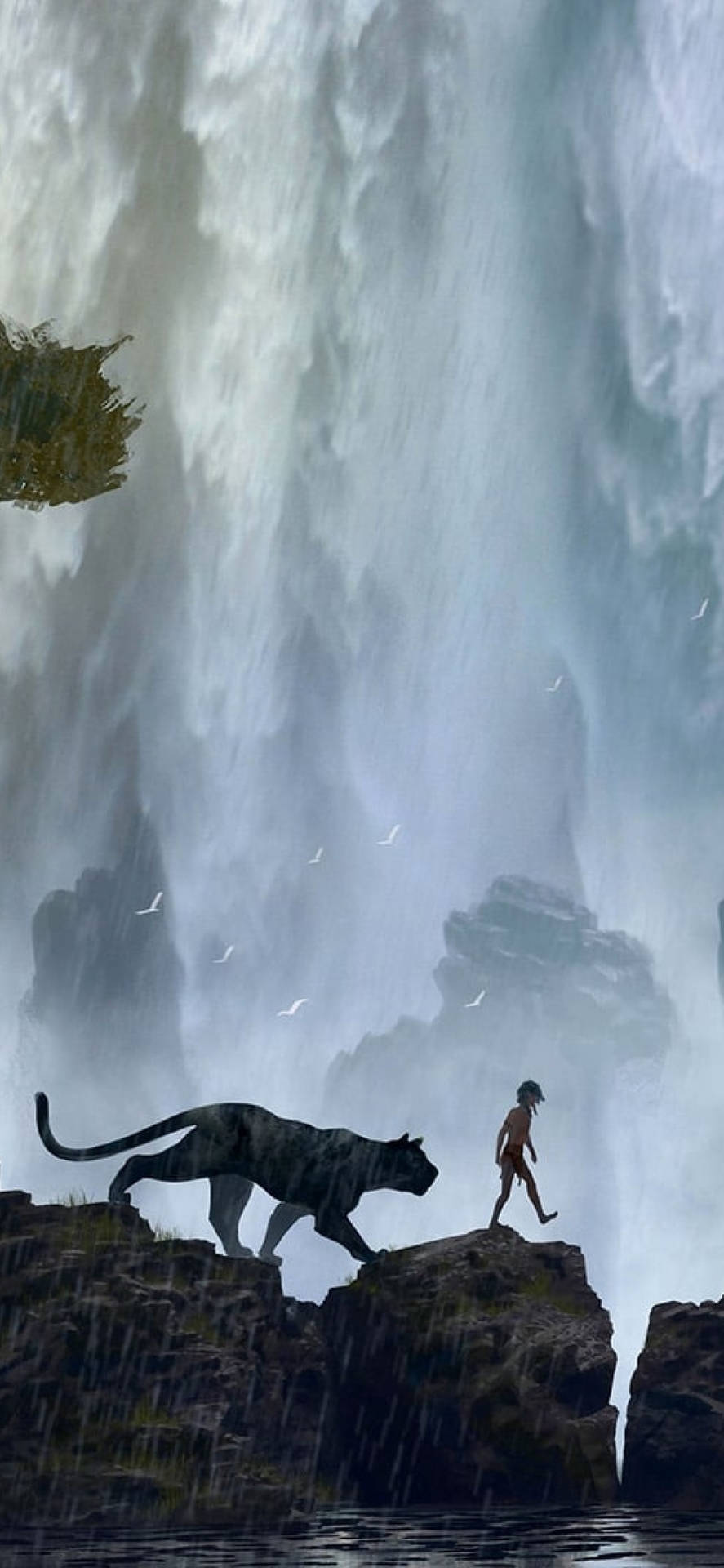 The Jungle Book Rocky Waterfall Wallpaper