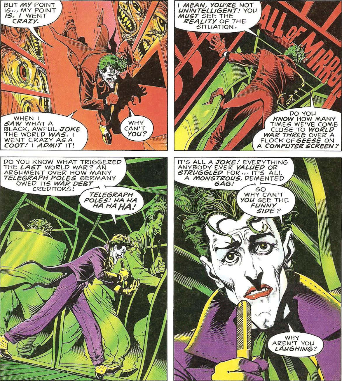 The intense and haunting illustration of The Killing Joke featuring the Joker and Batman Wallpaper