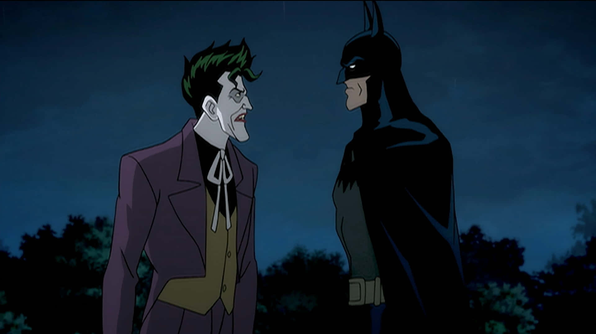 De Joker Grijnst Dreigend In The Killing Joke Achtergrond