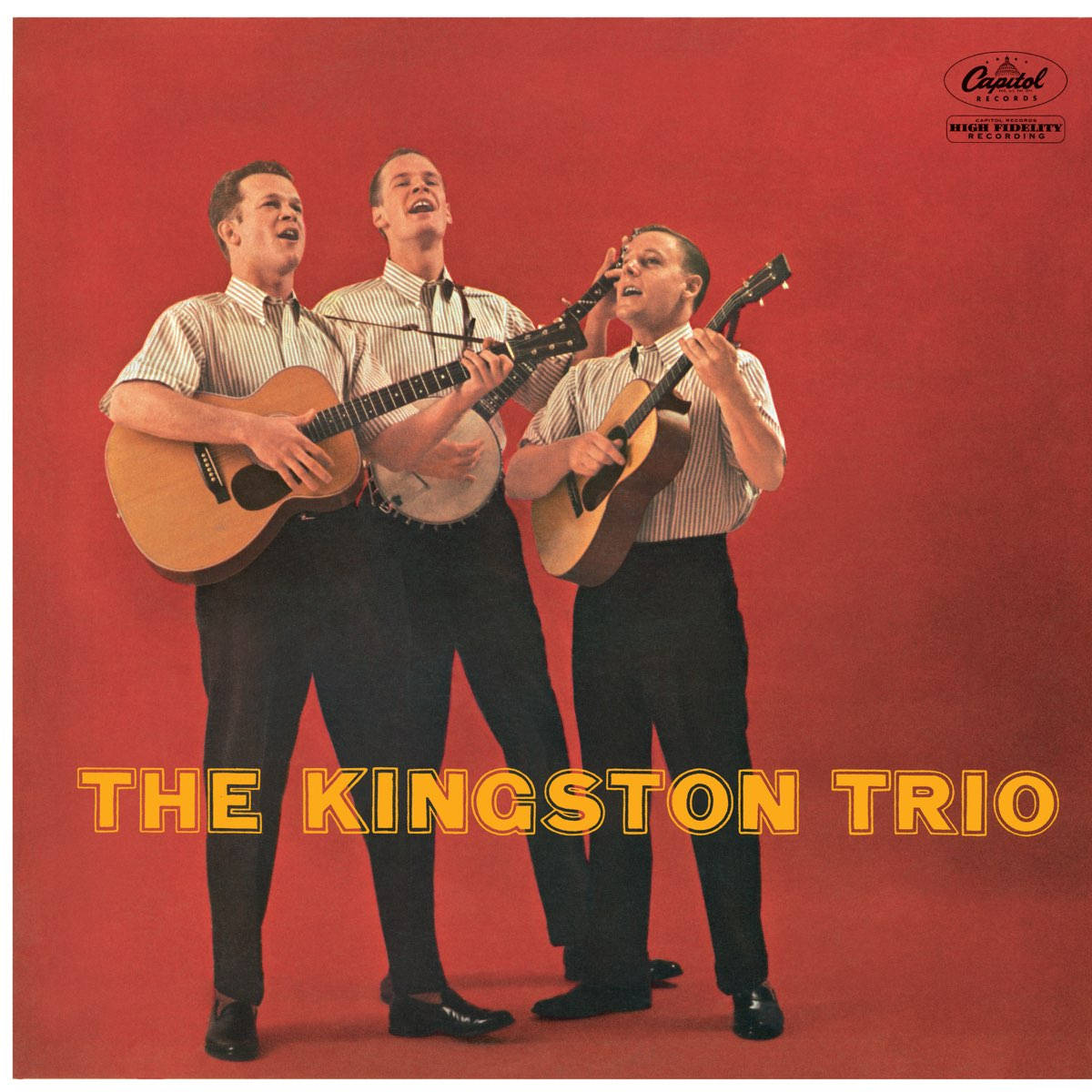 Kingston Trio Selv Titled Album har en farverig folks tema. Wallpaper