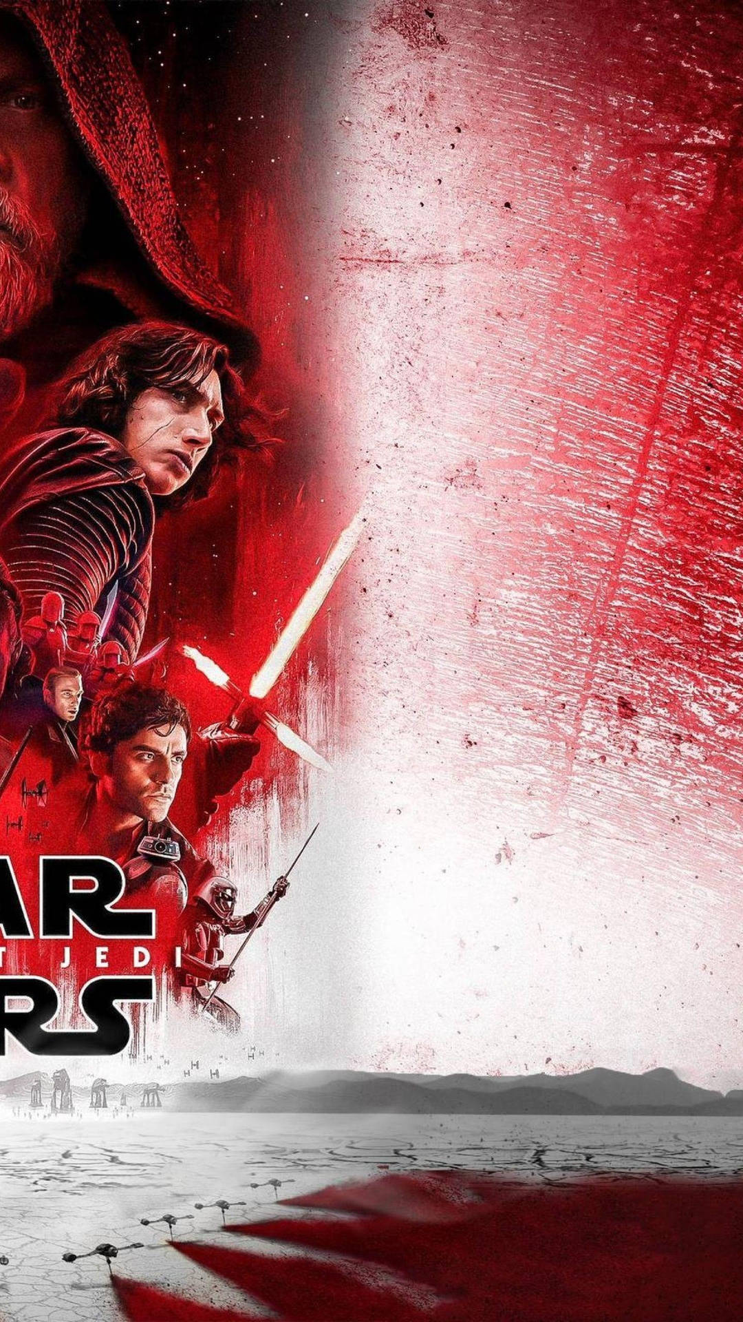 The Last Jedi Star Wars Half Poster Wallpaper