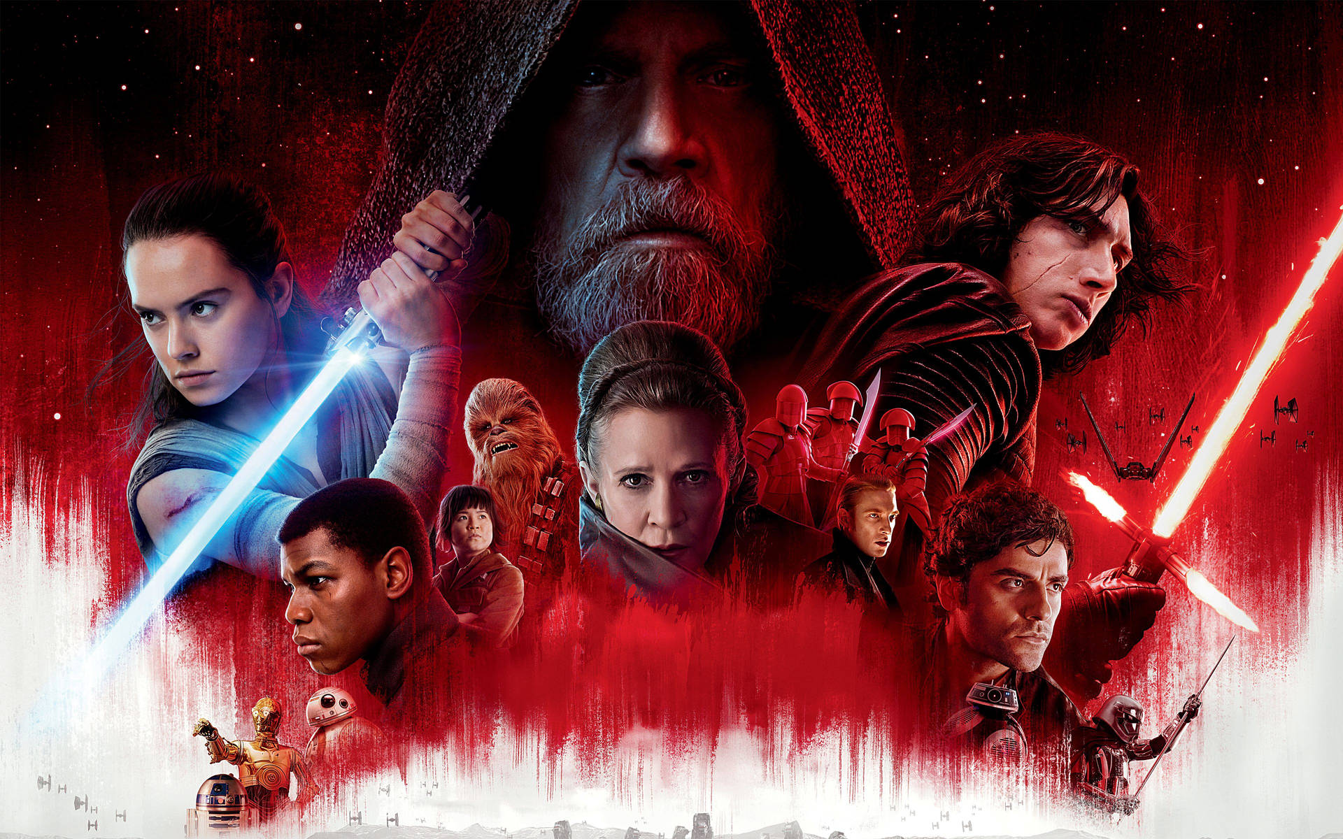 Sidste Jedi, en episk rumopera, fyldt med spændende handlinger og magtfulde karakterer. Wallpaper