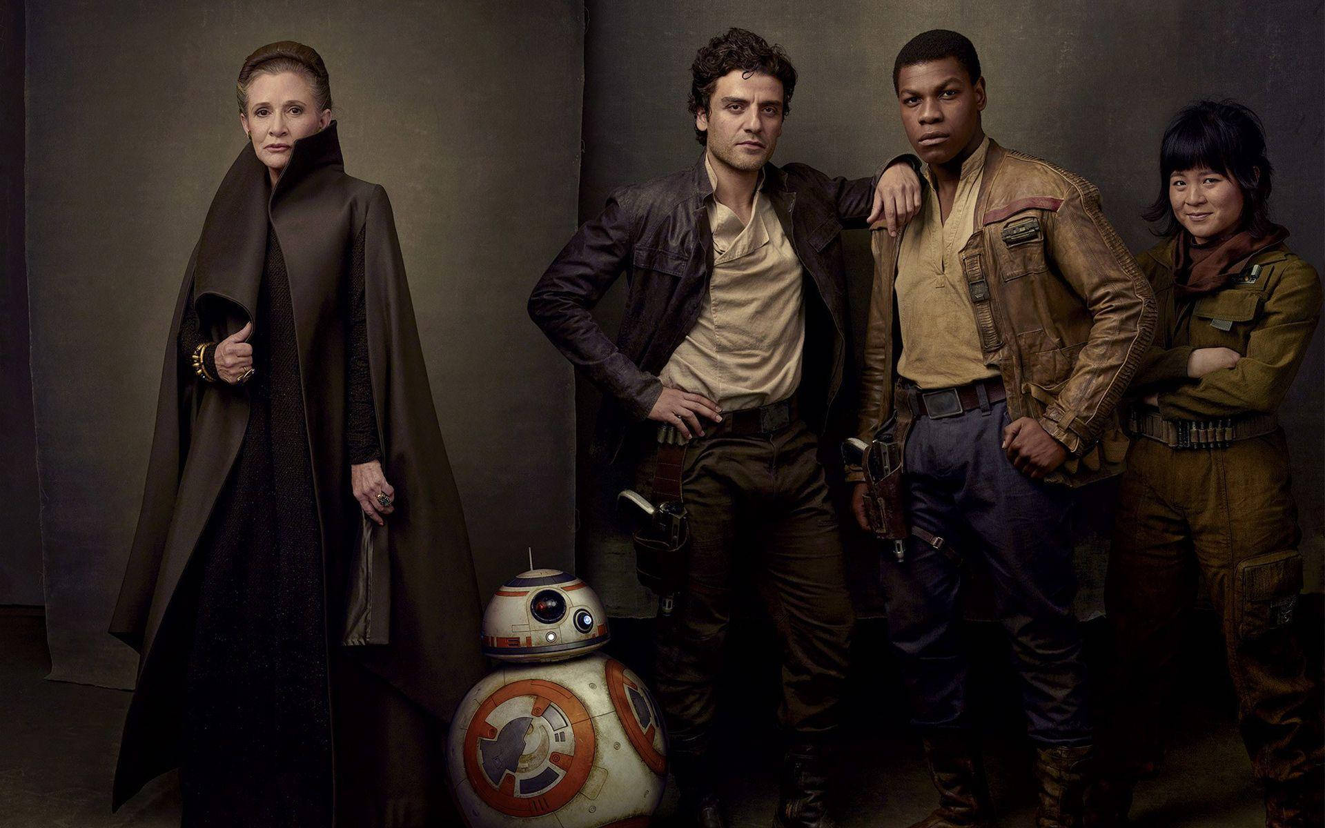 Poe Dameron og Rey leder modstanden i Star Wars: The Last Jedi tapet. Wallpaper