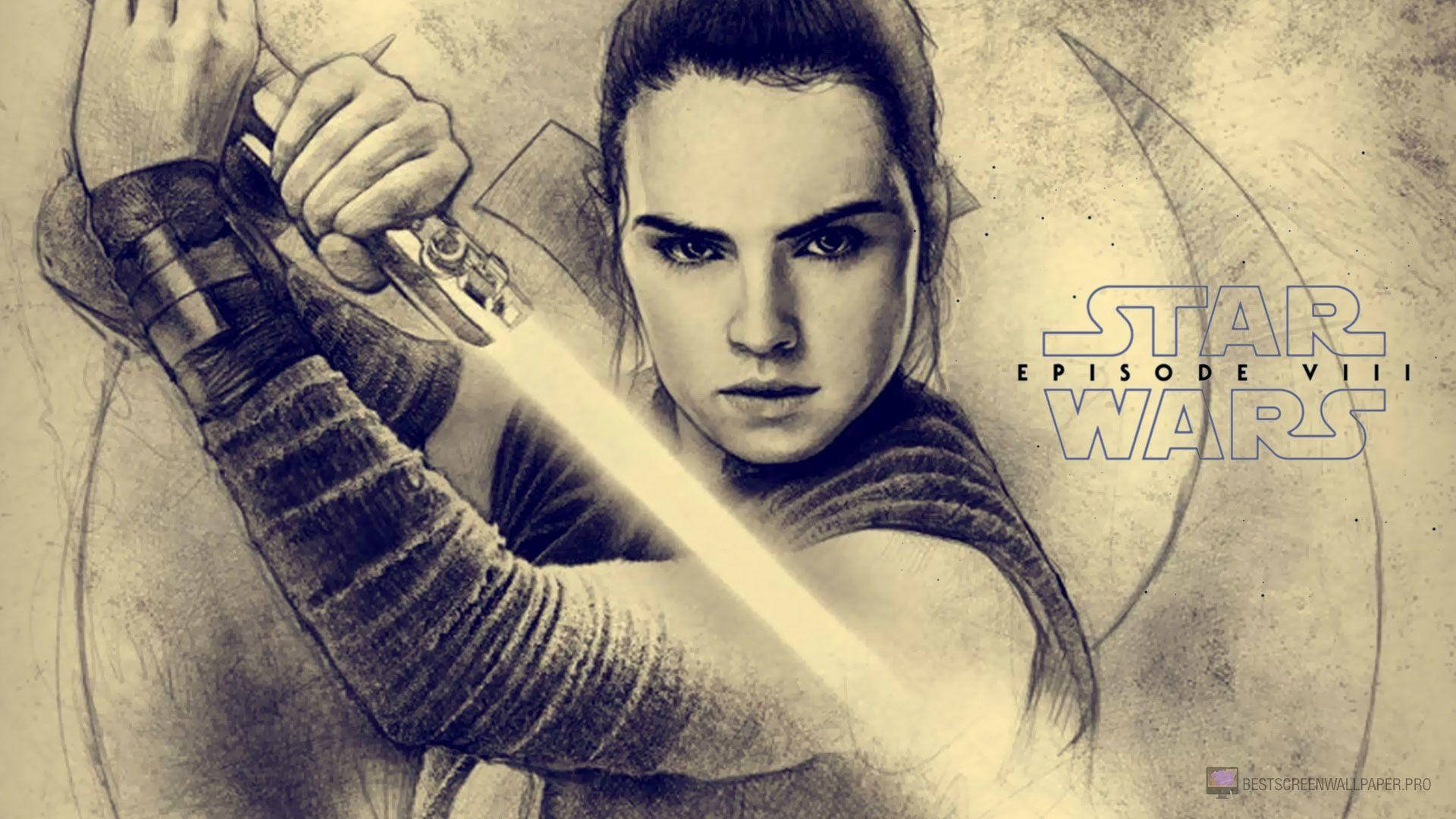 Rey trades blows with Kylo Ren in Star Wars: The Last Jedi Wallpaper