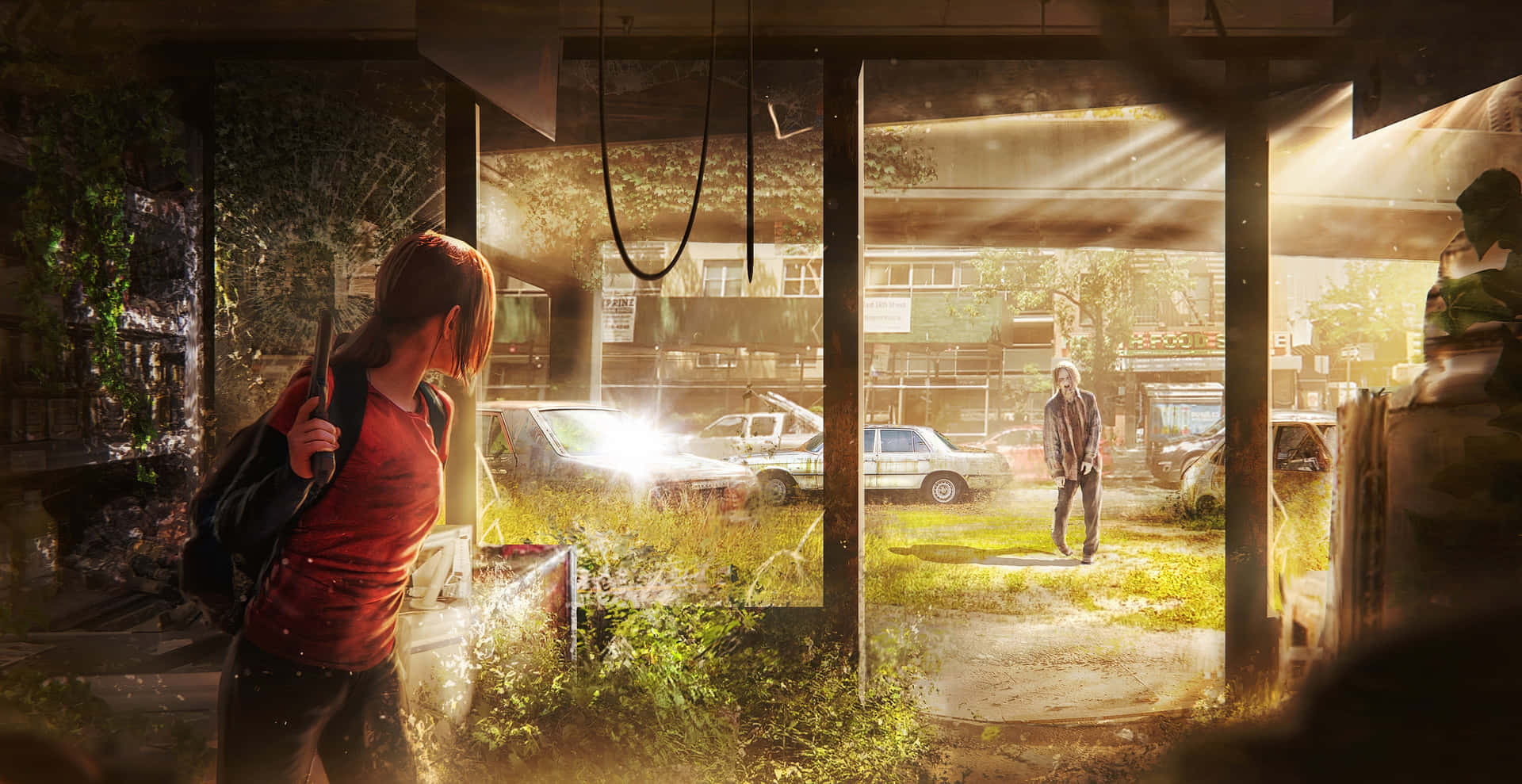 Ellie and Joel in The Last of Us post-apocalyptic world