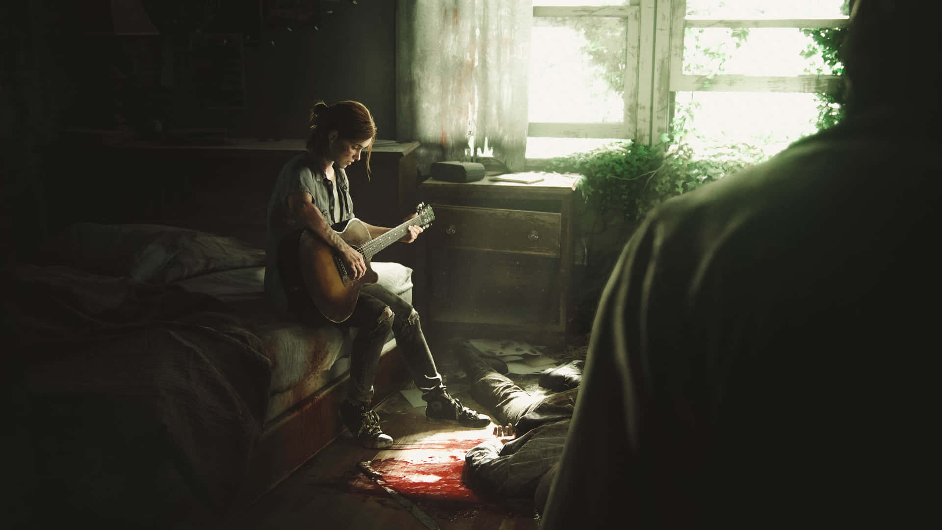 Caption: Ellie and Joel exploring post-apocalyptic world in The Last Of Us