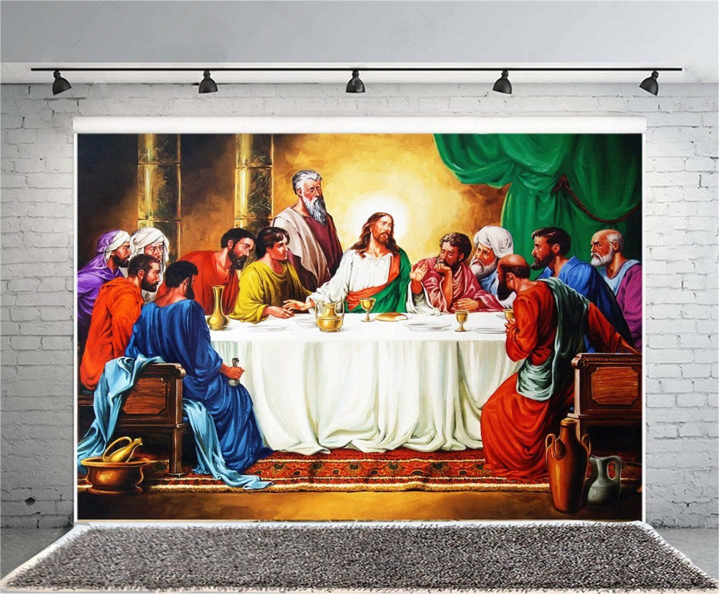 Caption: The Last Supper - Leonardo da Vinci's Masterpiece Wallpaper