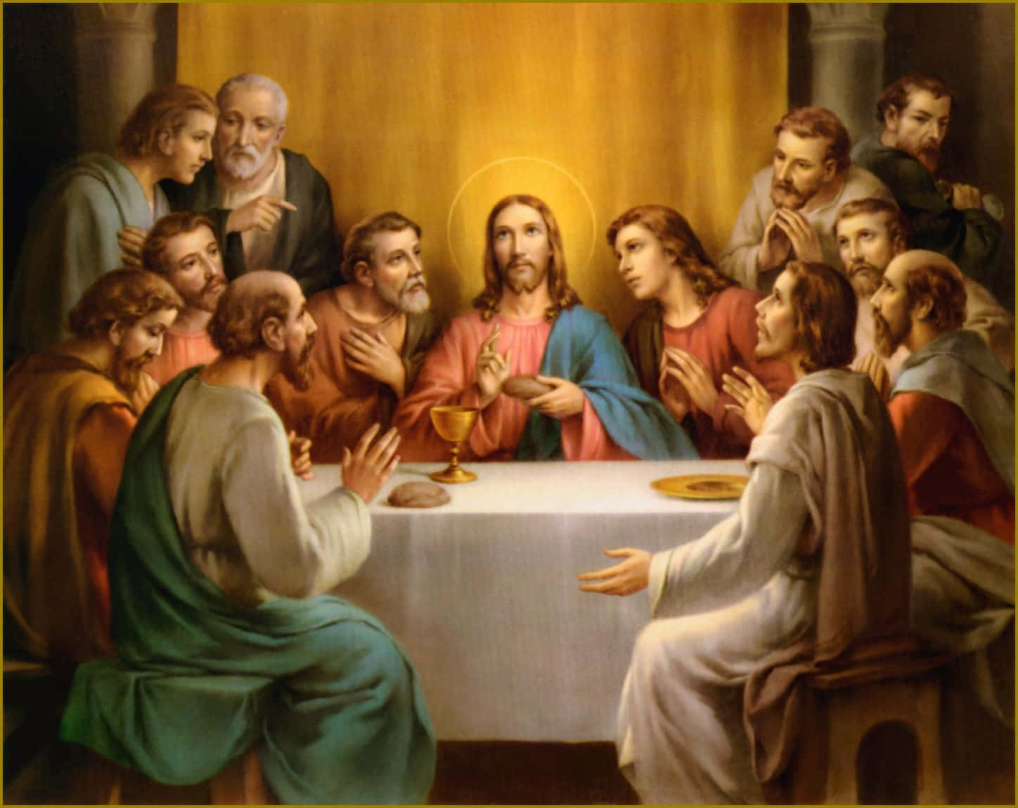 The Last Supper - A Timeless Masterpiece Wallpaper
