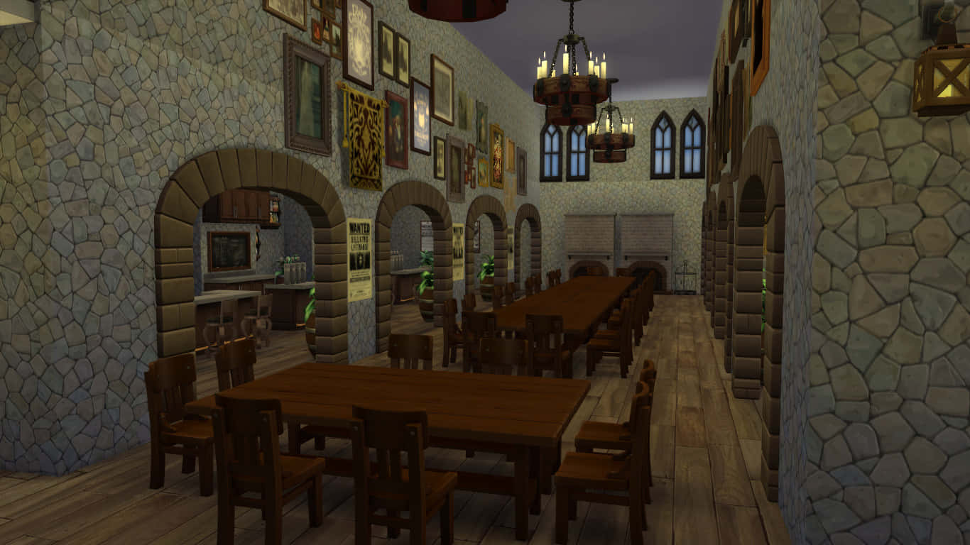 Welcome to The Leaky Cauldron, a magical restaurant in Diagon Alley. Wallpaper