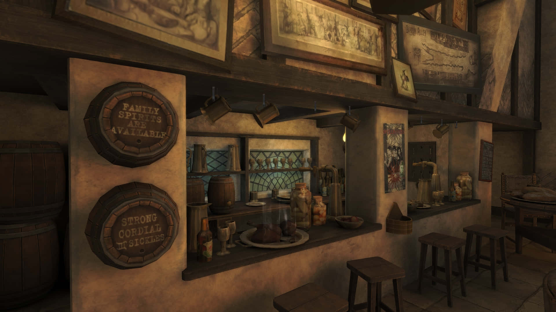 Enjoy authentic British fare at the Leaky Cauldron in London, England Wallpaper