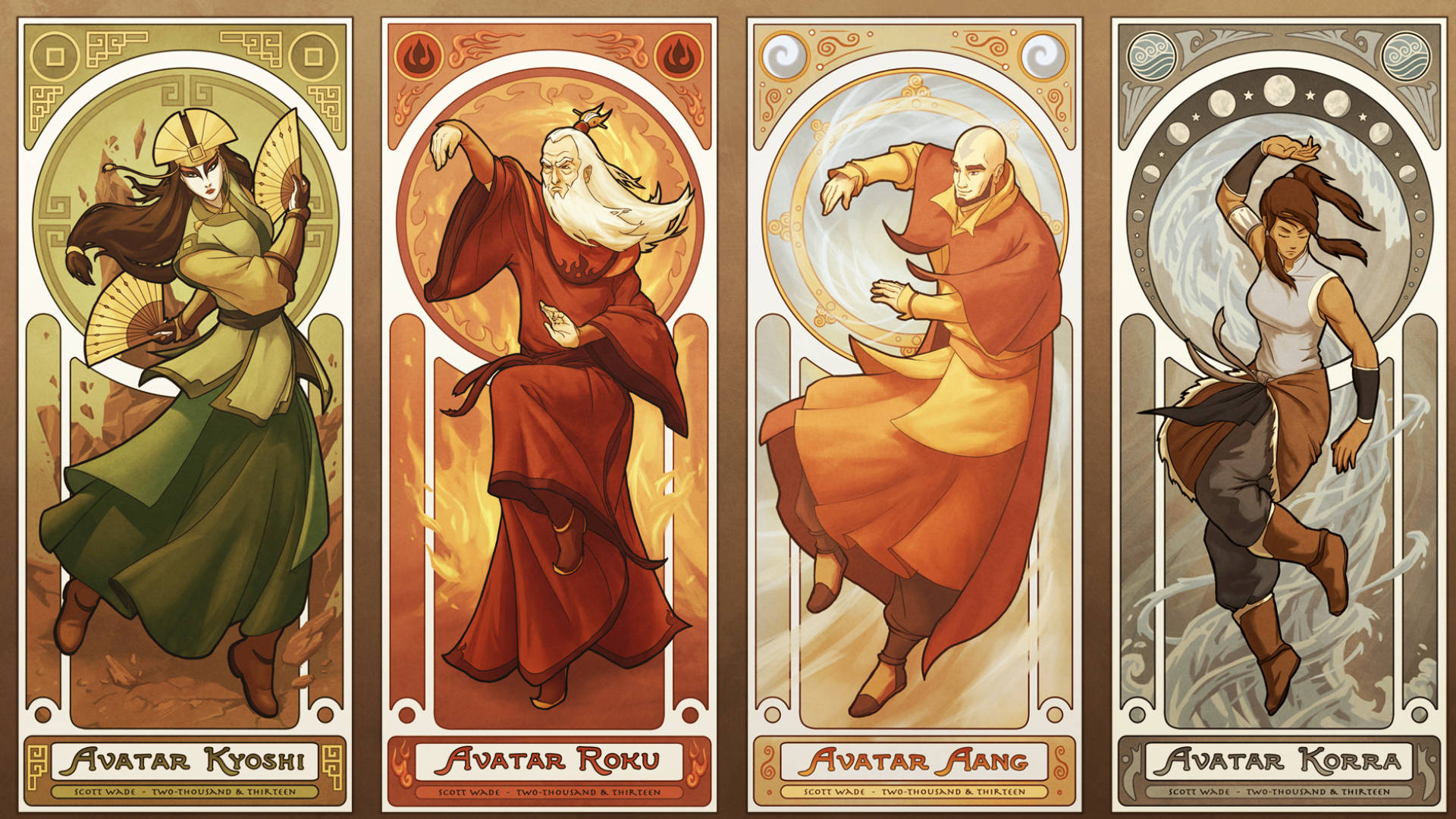 The Legend Of Korra Avatar Card Collage Wallpaper