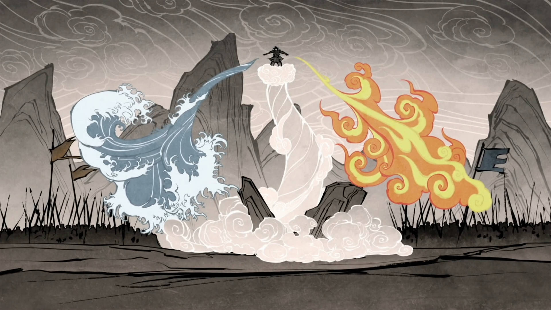 Korra Channels Her Avatar Power in Dramatic Display Wallpaper